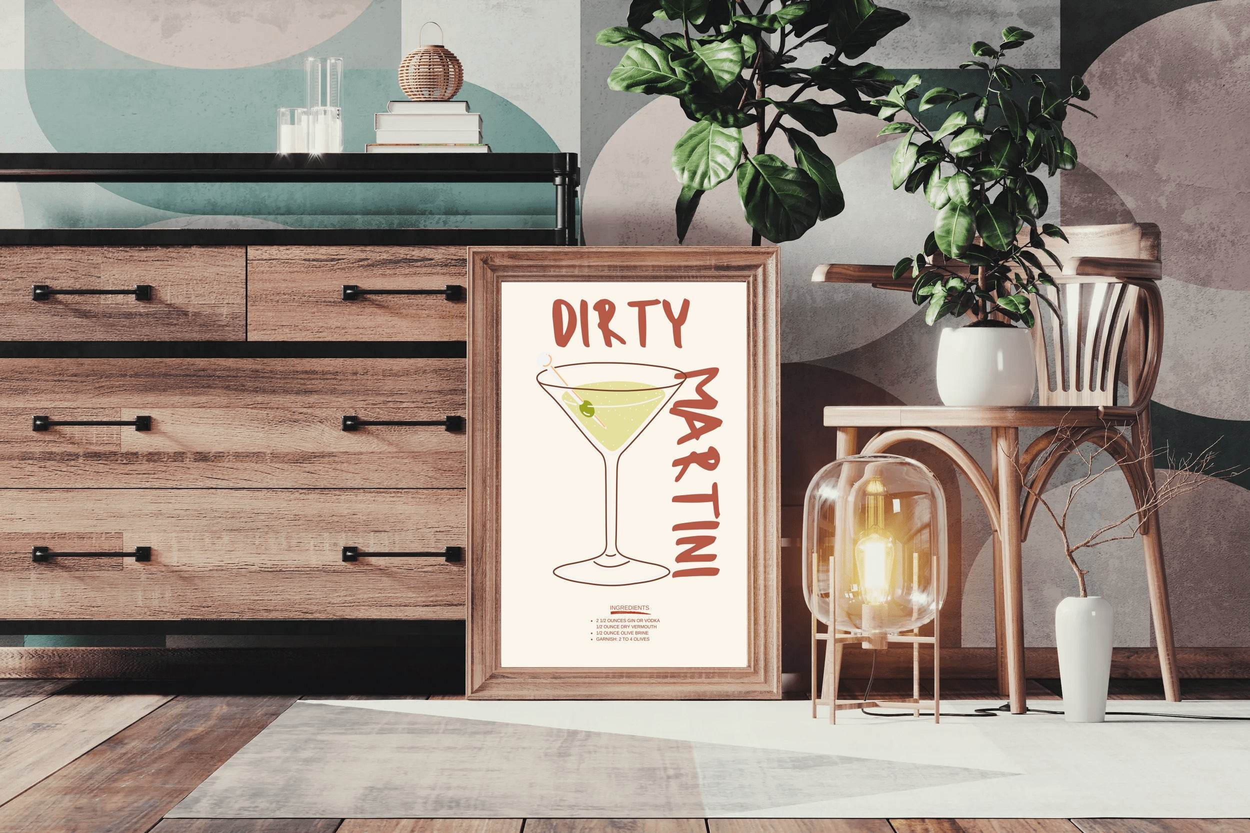 Dirty Martini Cocktail Wall Art - beink online art store