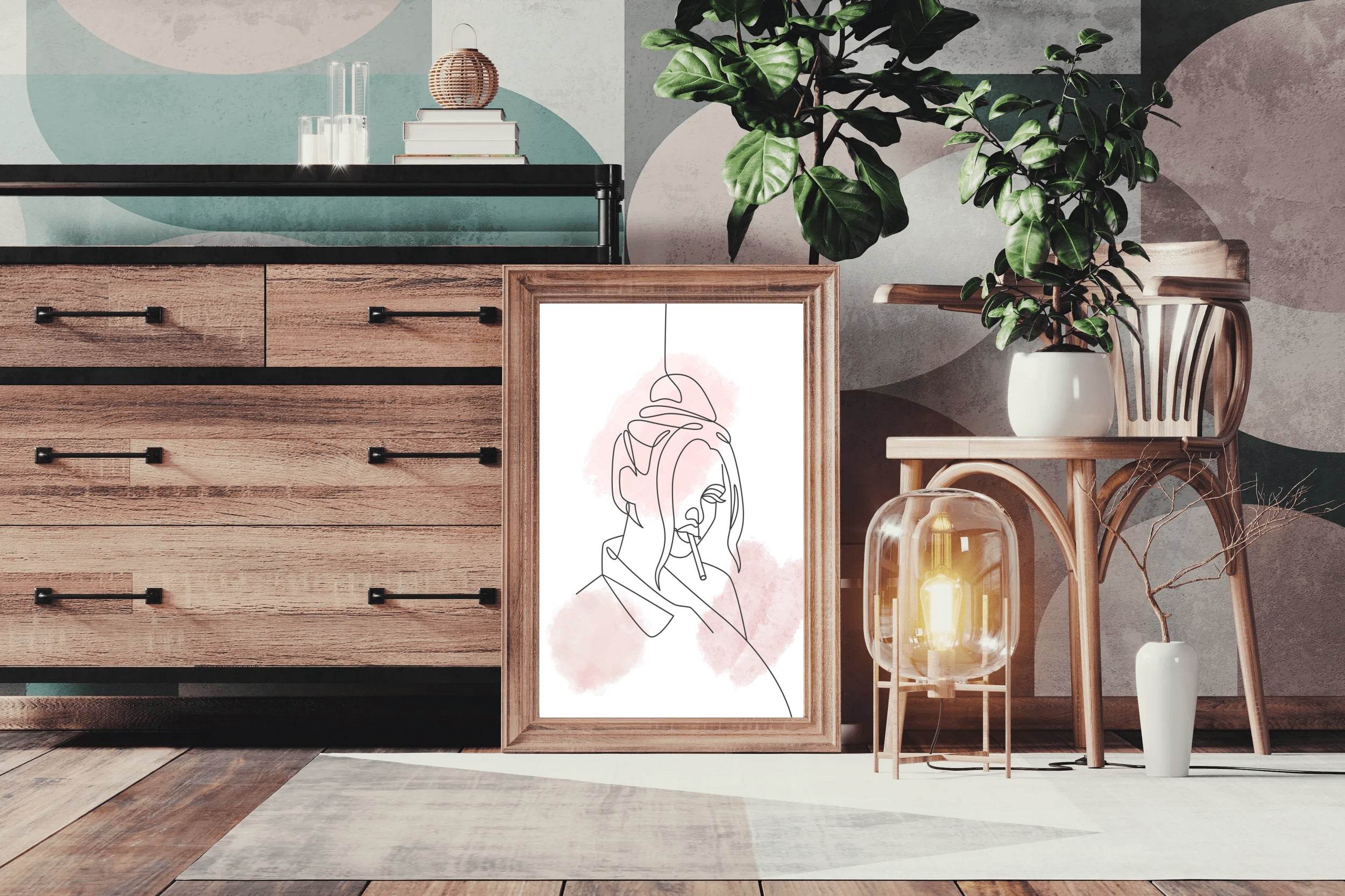 Smoking Woman Wall Art - beink online art store