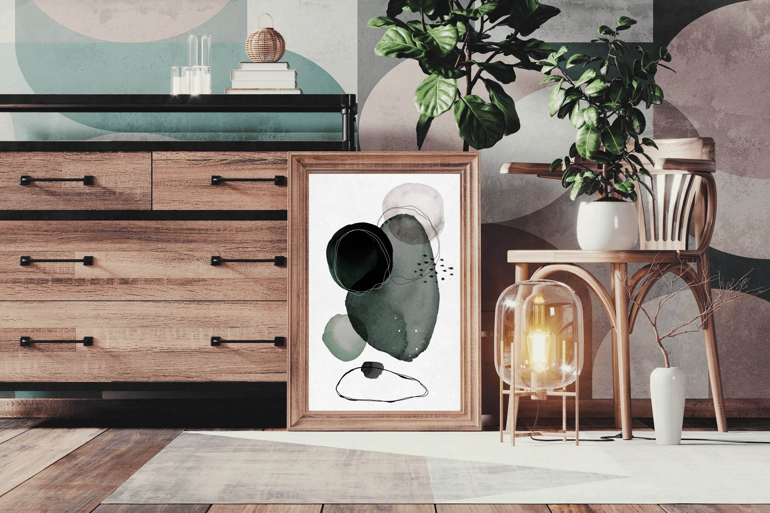 Water Color Shapes Abstract Wall Art - beink online art store
