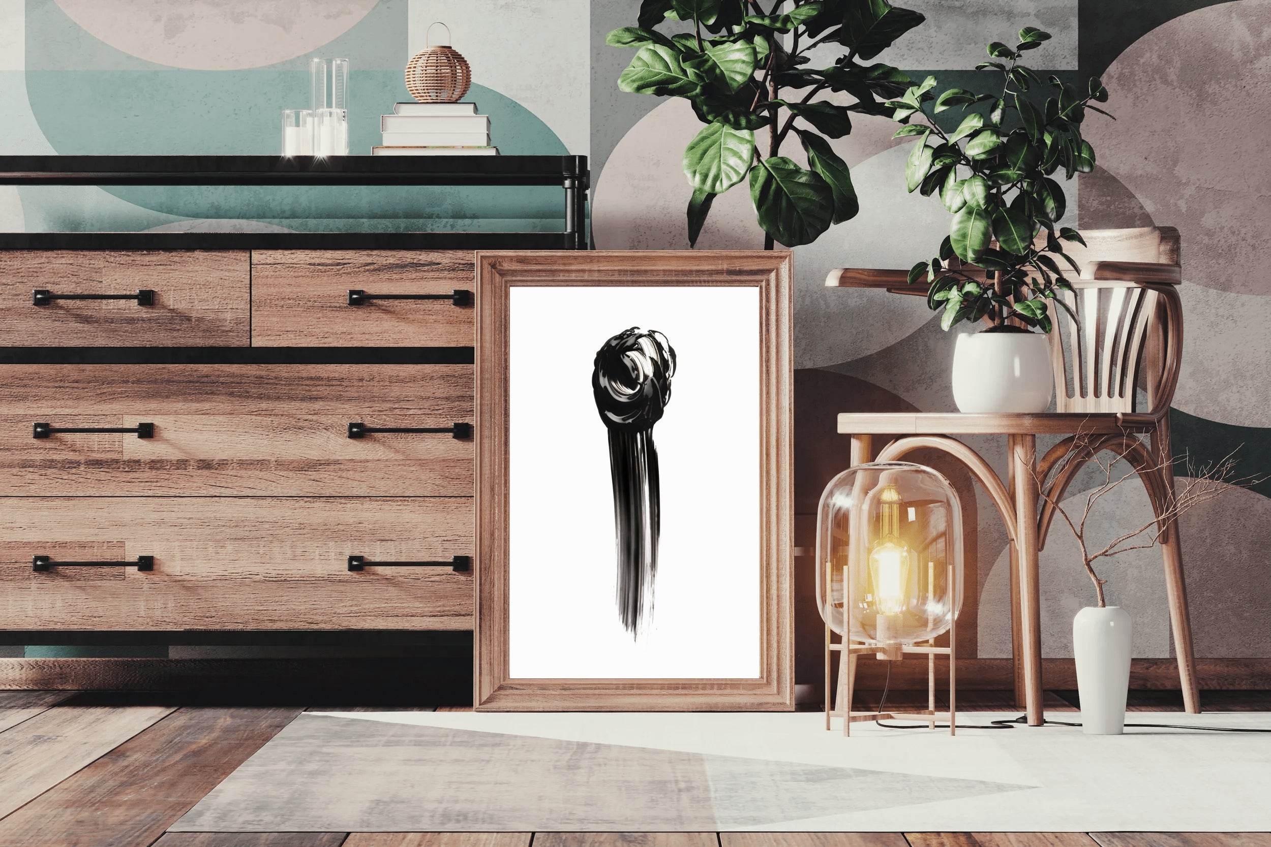 Paint Smudge Black & White Wall Art - beink online art store