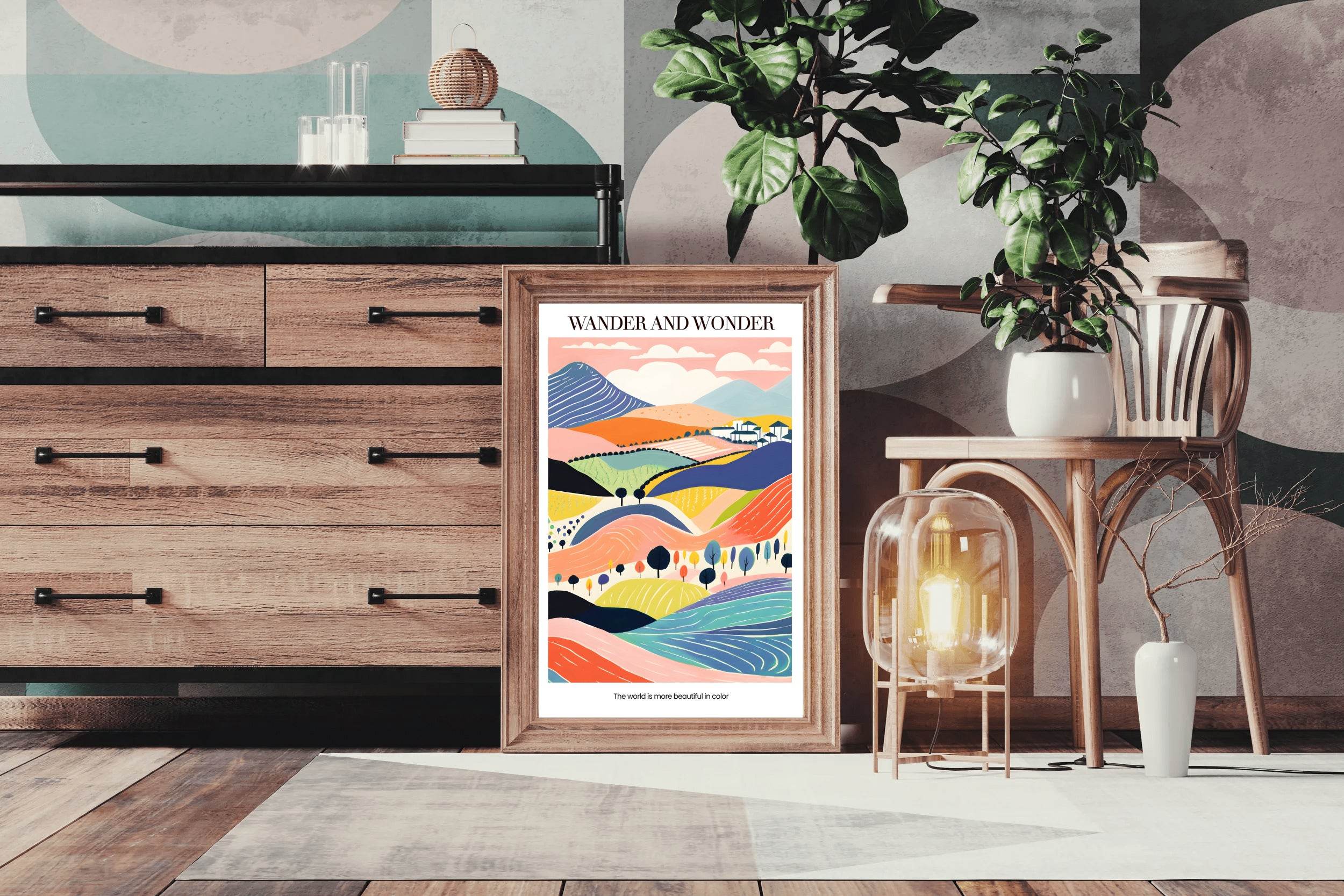Colorful Farm Painting Wall Art - beink online art store