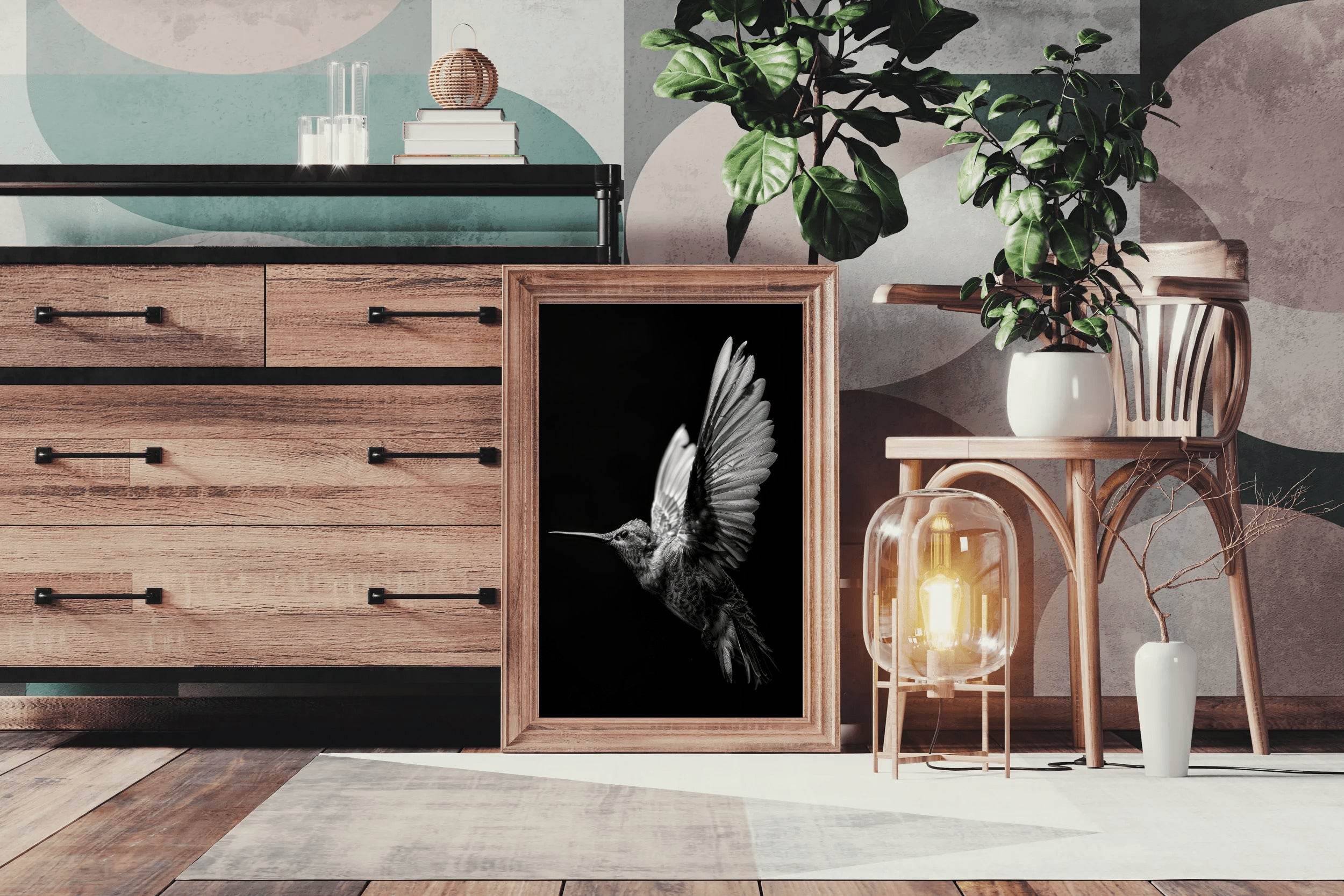 Hummingbird Black & White Wall Art - beink online art store