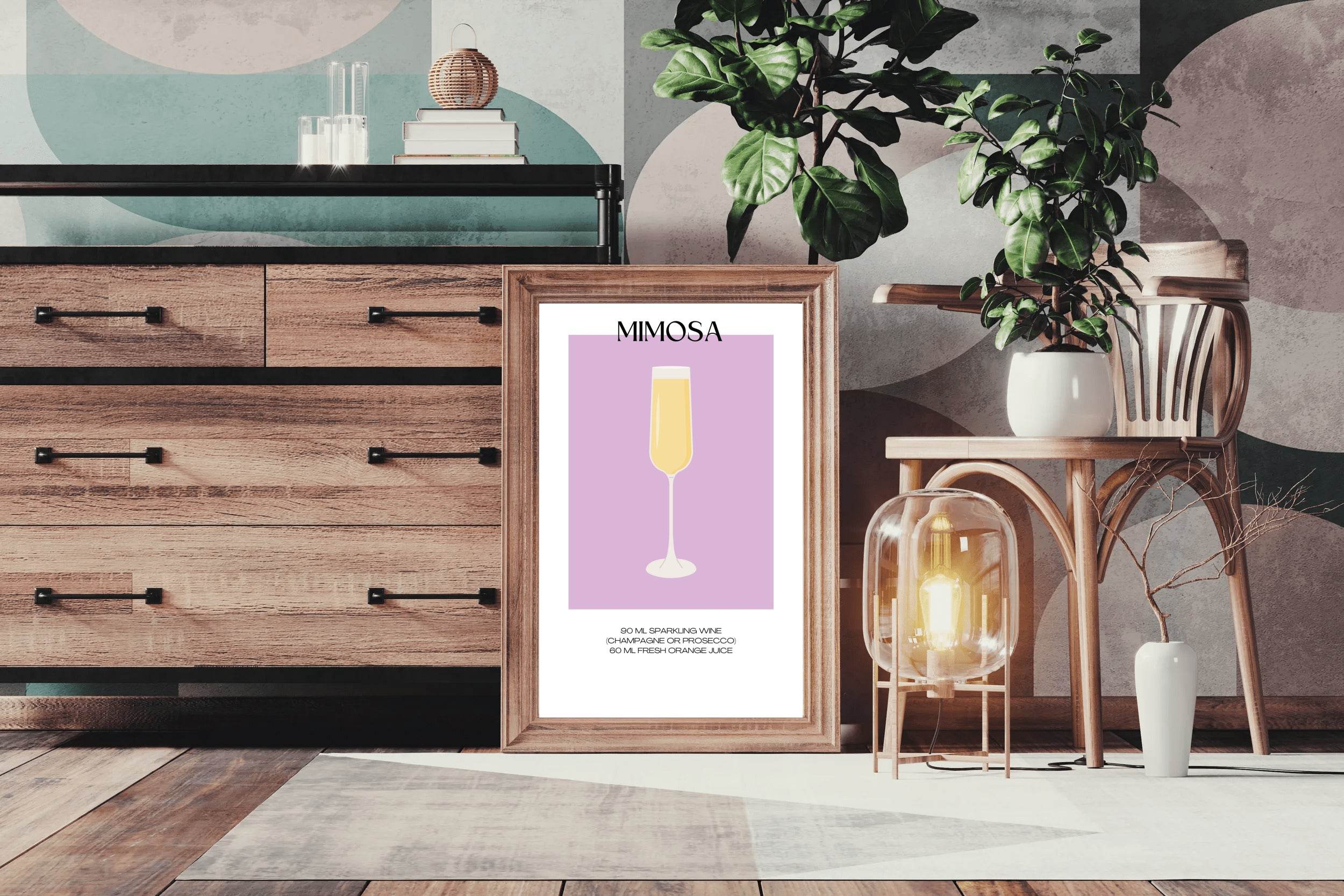 Mimosa Sparkling Wine Wall Art - beink online art store