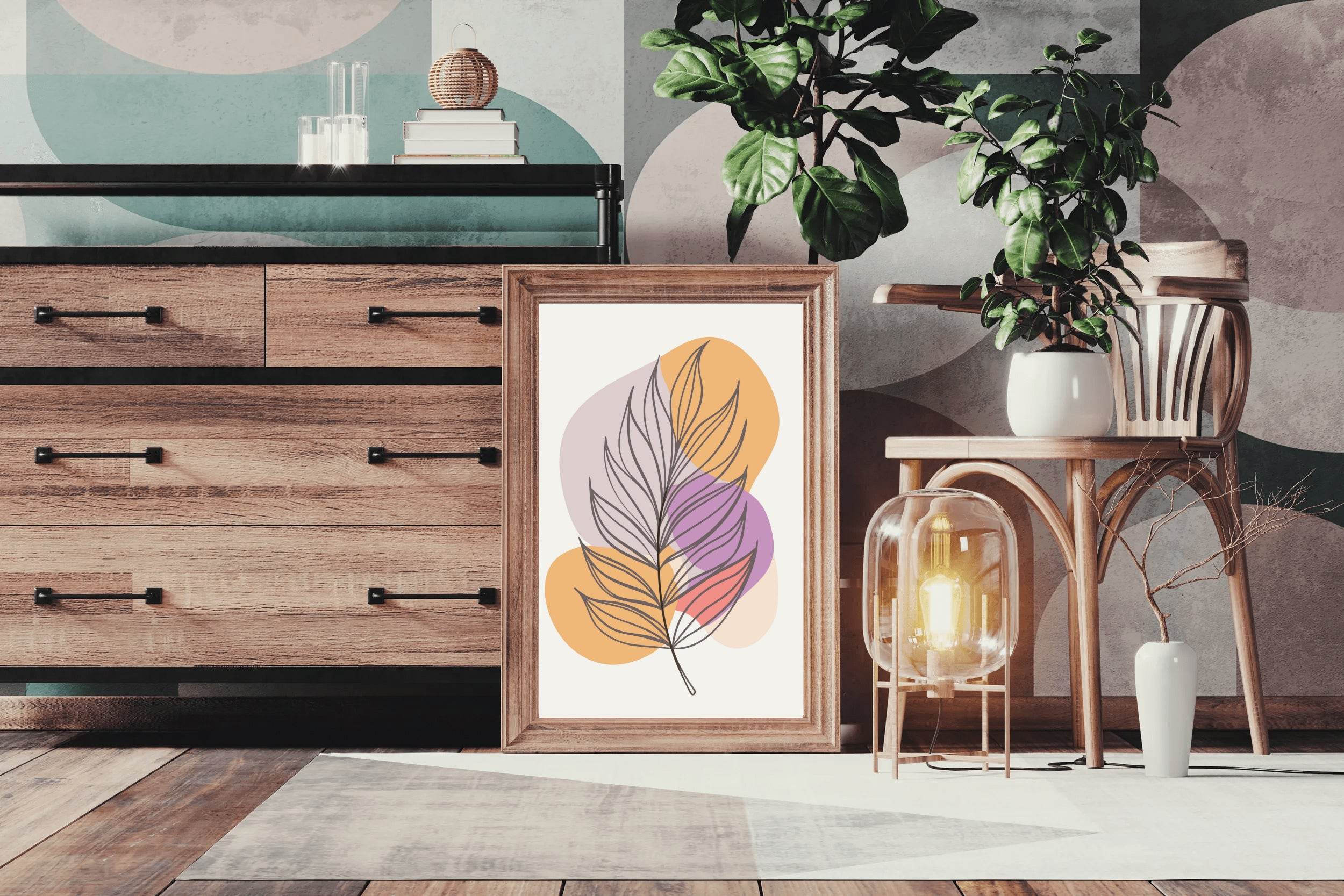 Minimal Design Of Fern Leaves Wall Art - beink online art store