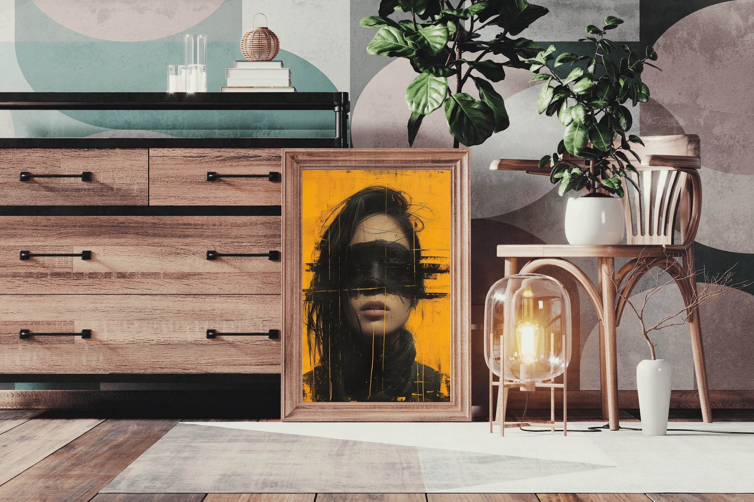 Drawing Girl With Closed Eyes Wall Art - beink online art store