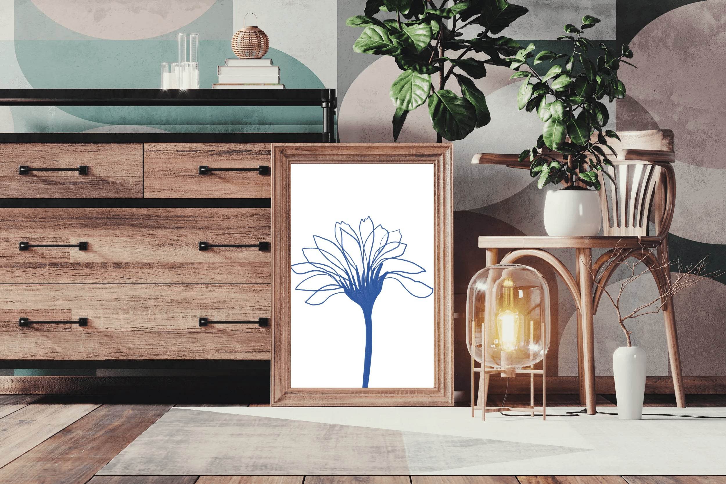 Blue Agapanthus Wall Art - beink online art store