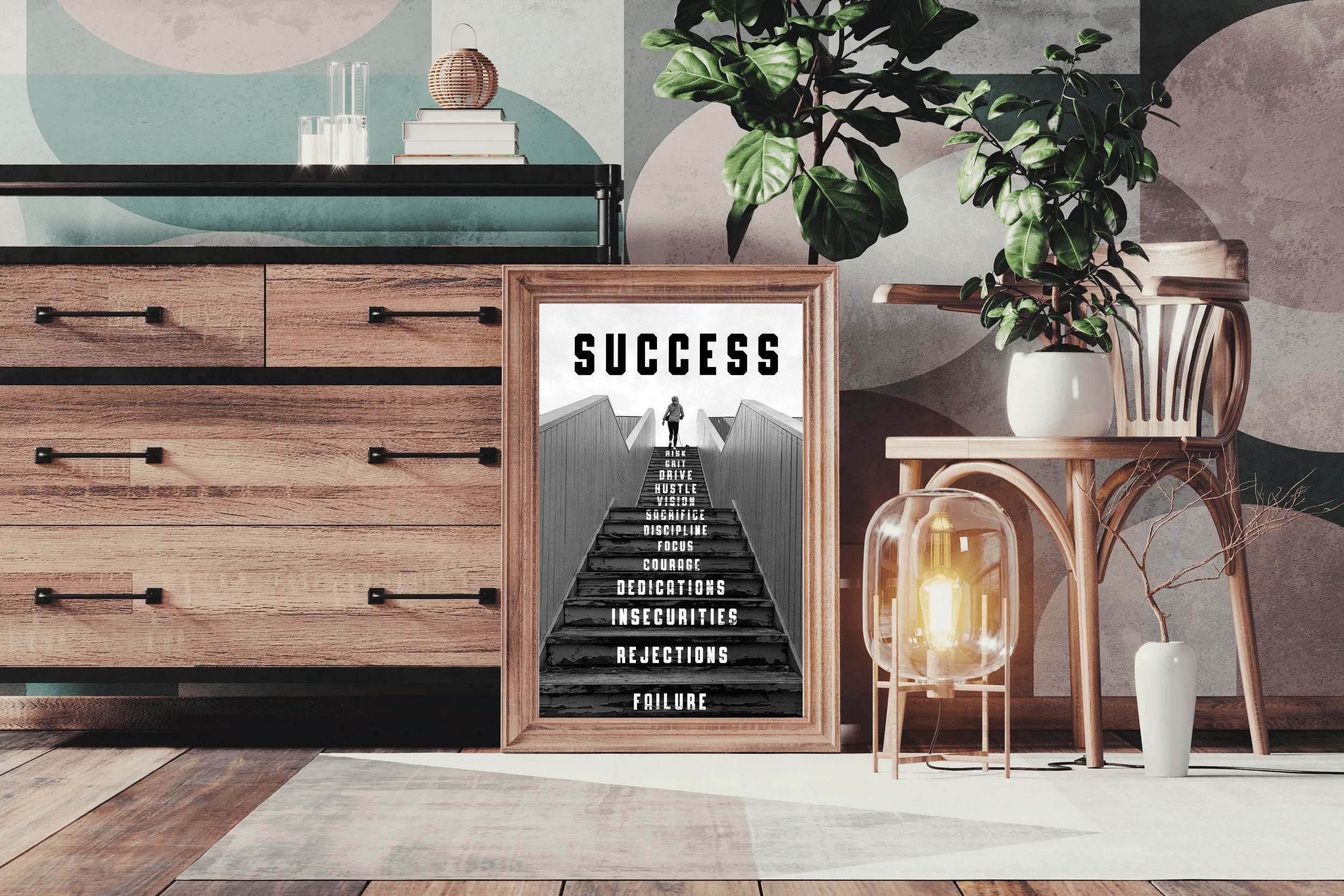Journey To Success Black Shade Wall Art - beink online art store