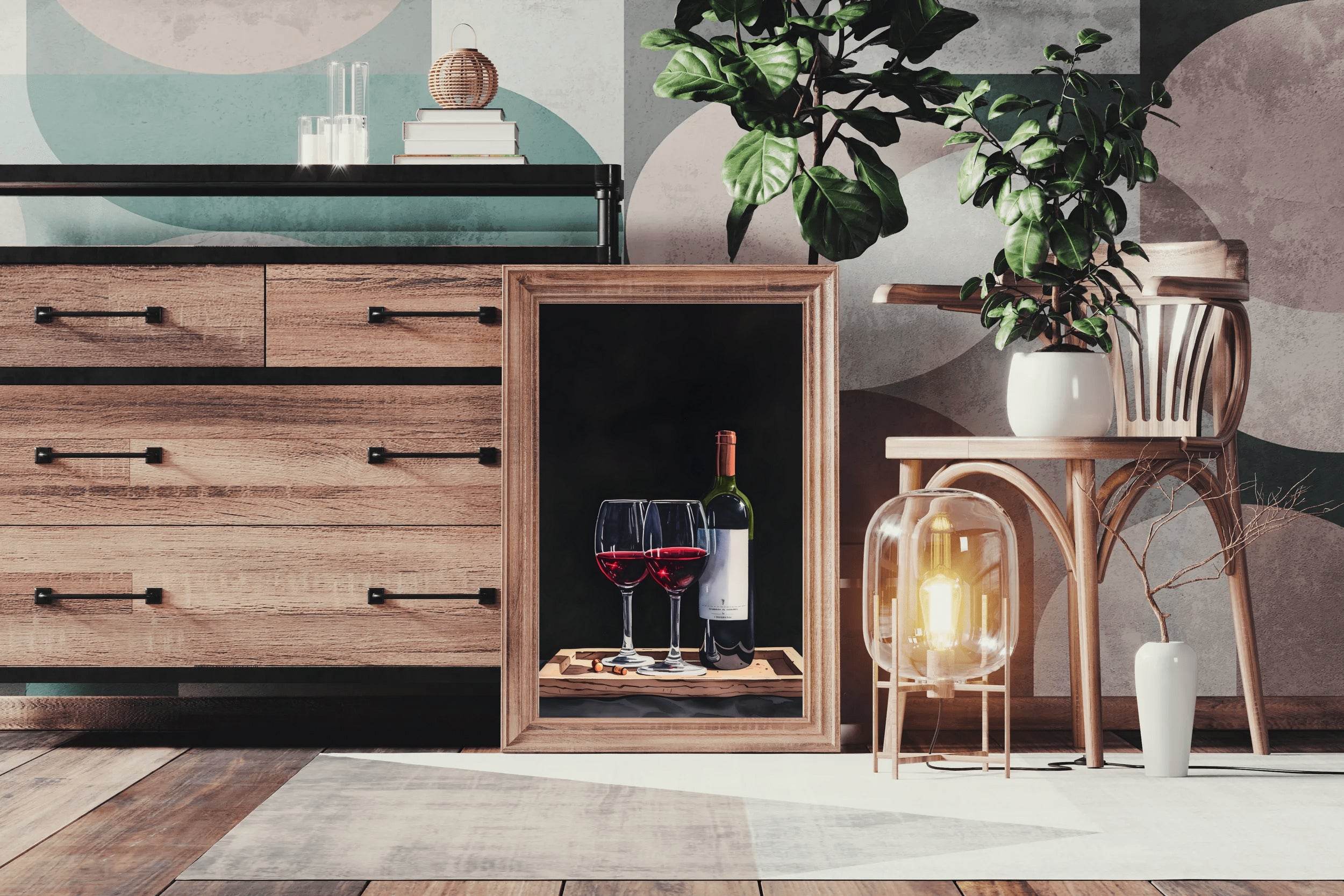 Wine Bottle and Glass Wall Art - beink online art store