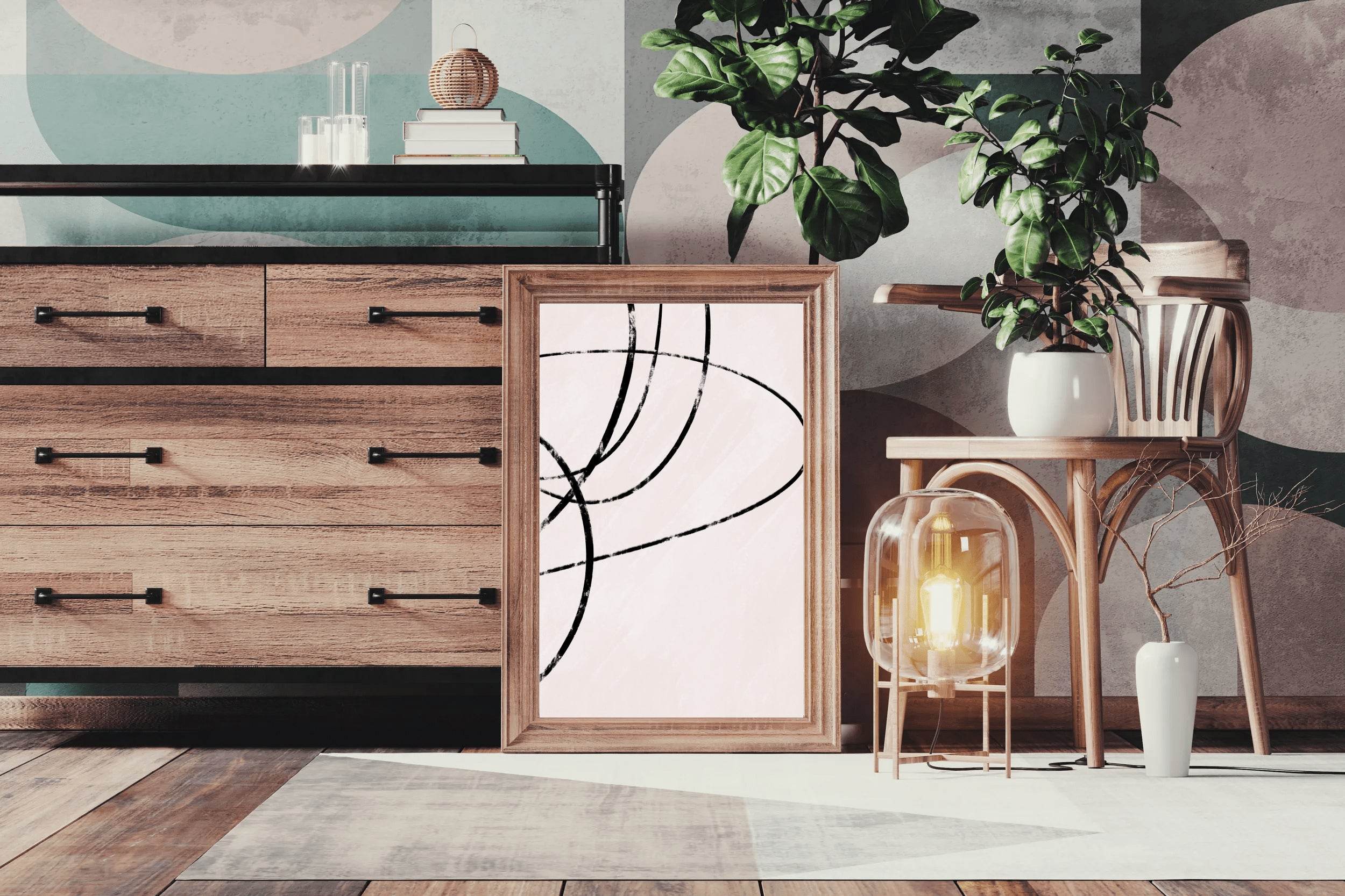 Abstract Oval Lines Wall Art - beink online art store