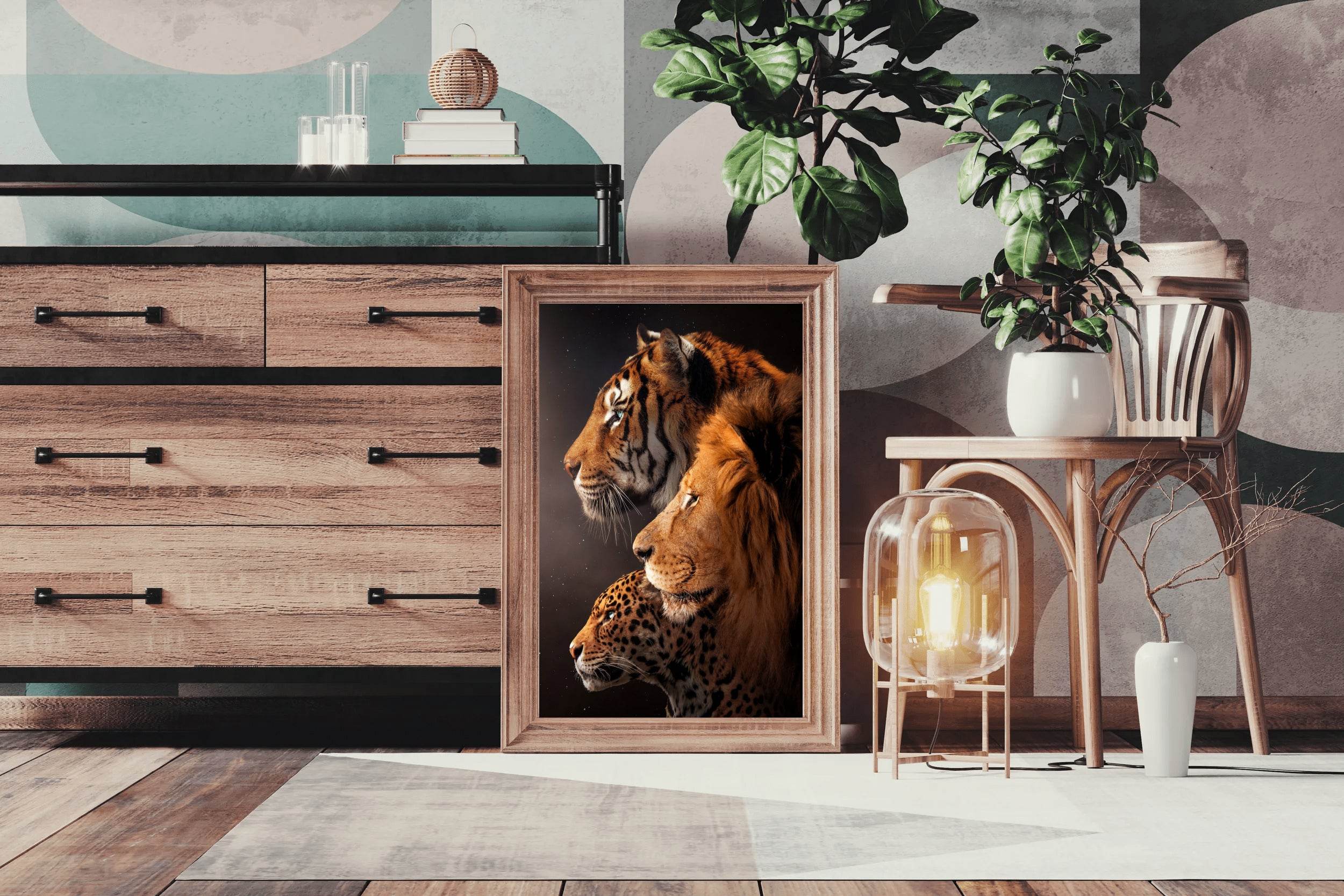 Tiger Lion Cheeta Face Picture Wall Art - beink online art store