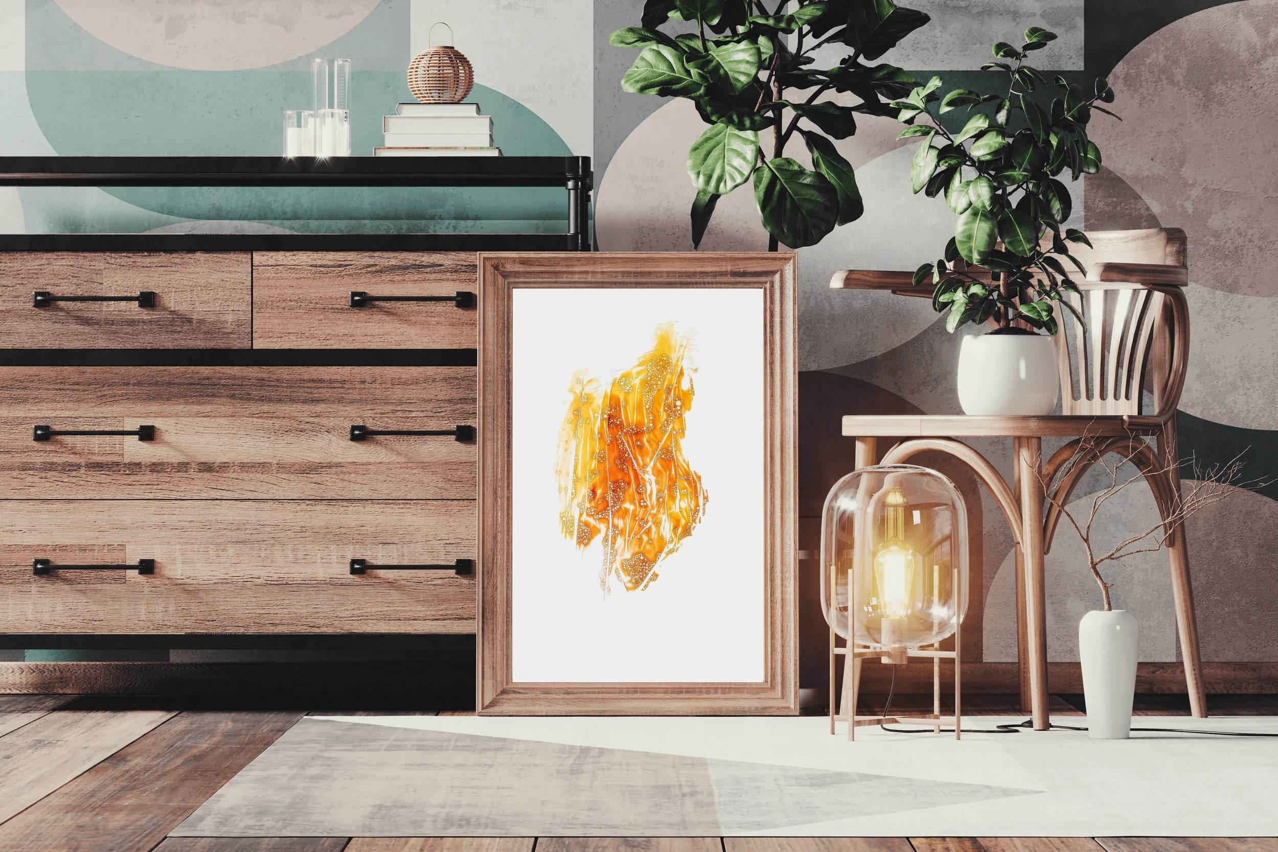 Water Paint with Bubbles Abstract Wall Art - beink online art store