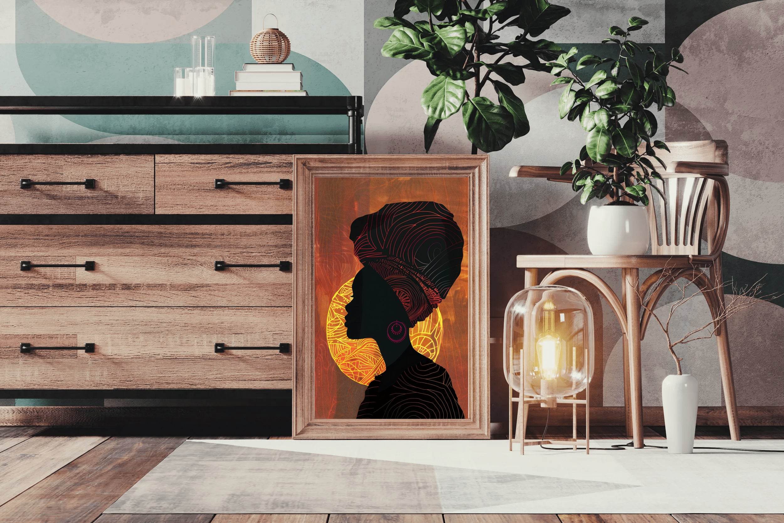 Black Woman Framed Canvas Wall Art - beink online art store