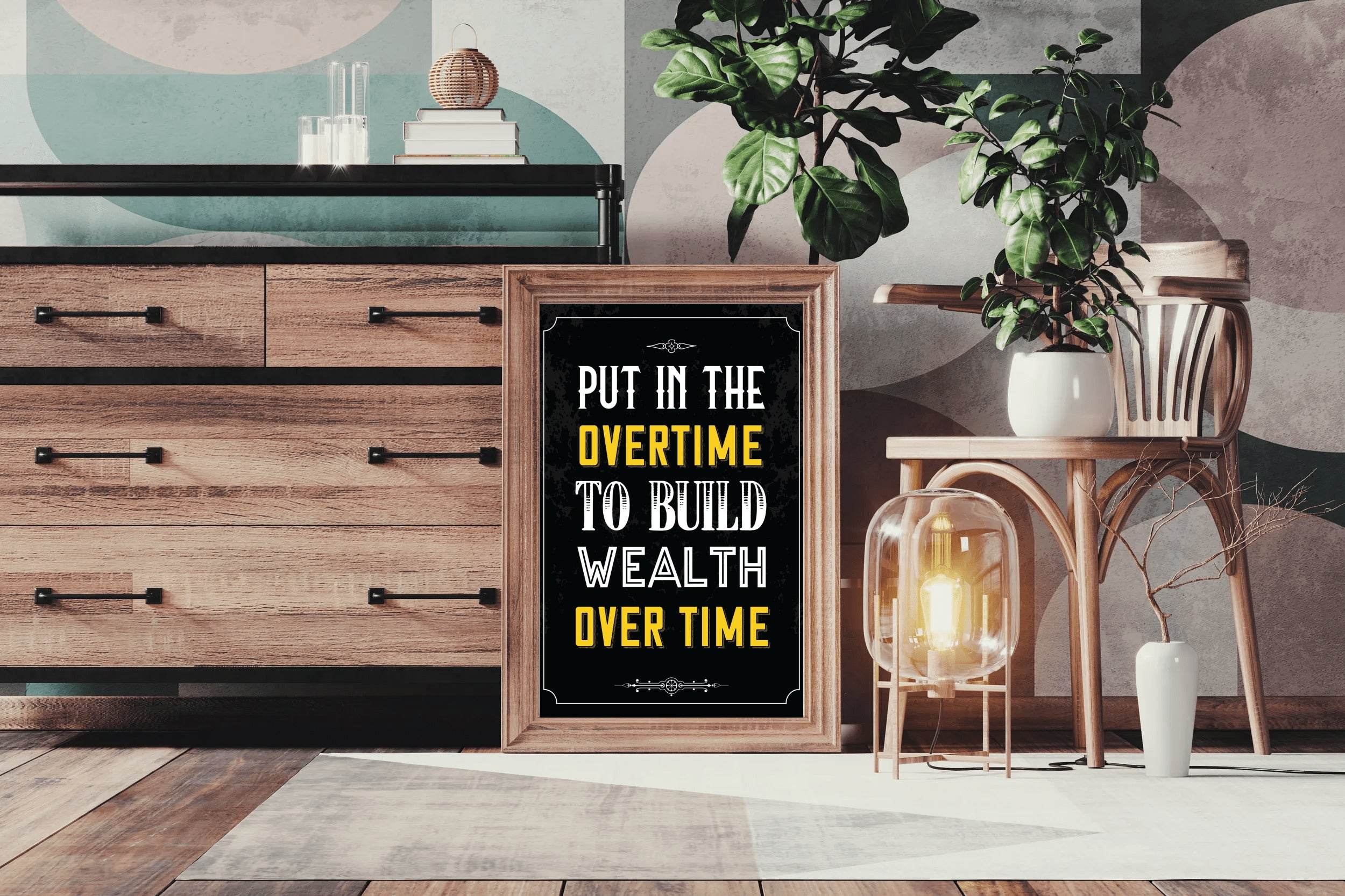 Build Wealth Over Time Investing Motivational Wall Art - beink online art store