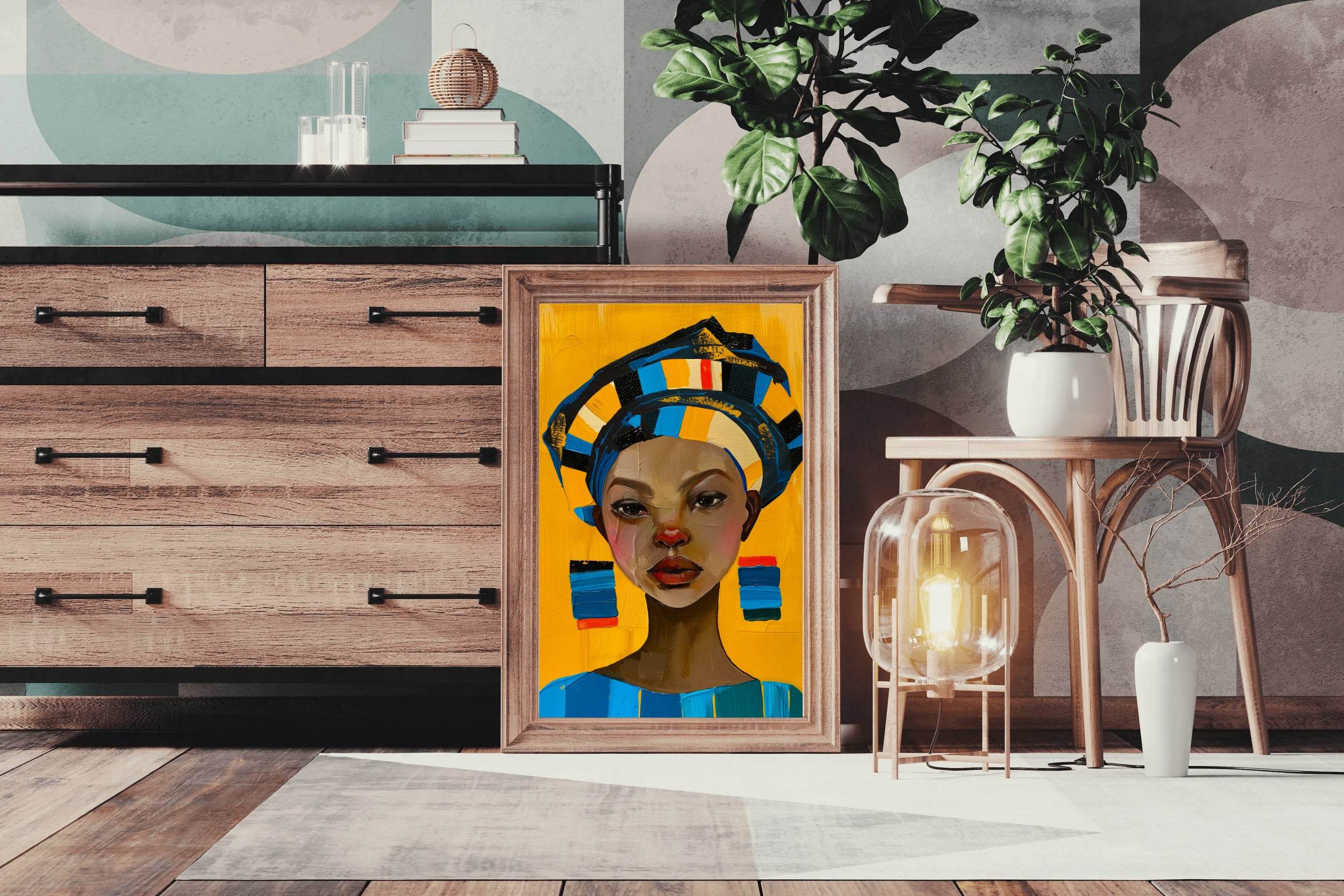African Prints Woman Face Wall Art - beink online art store