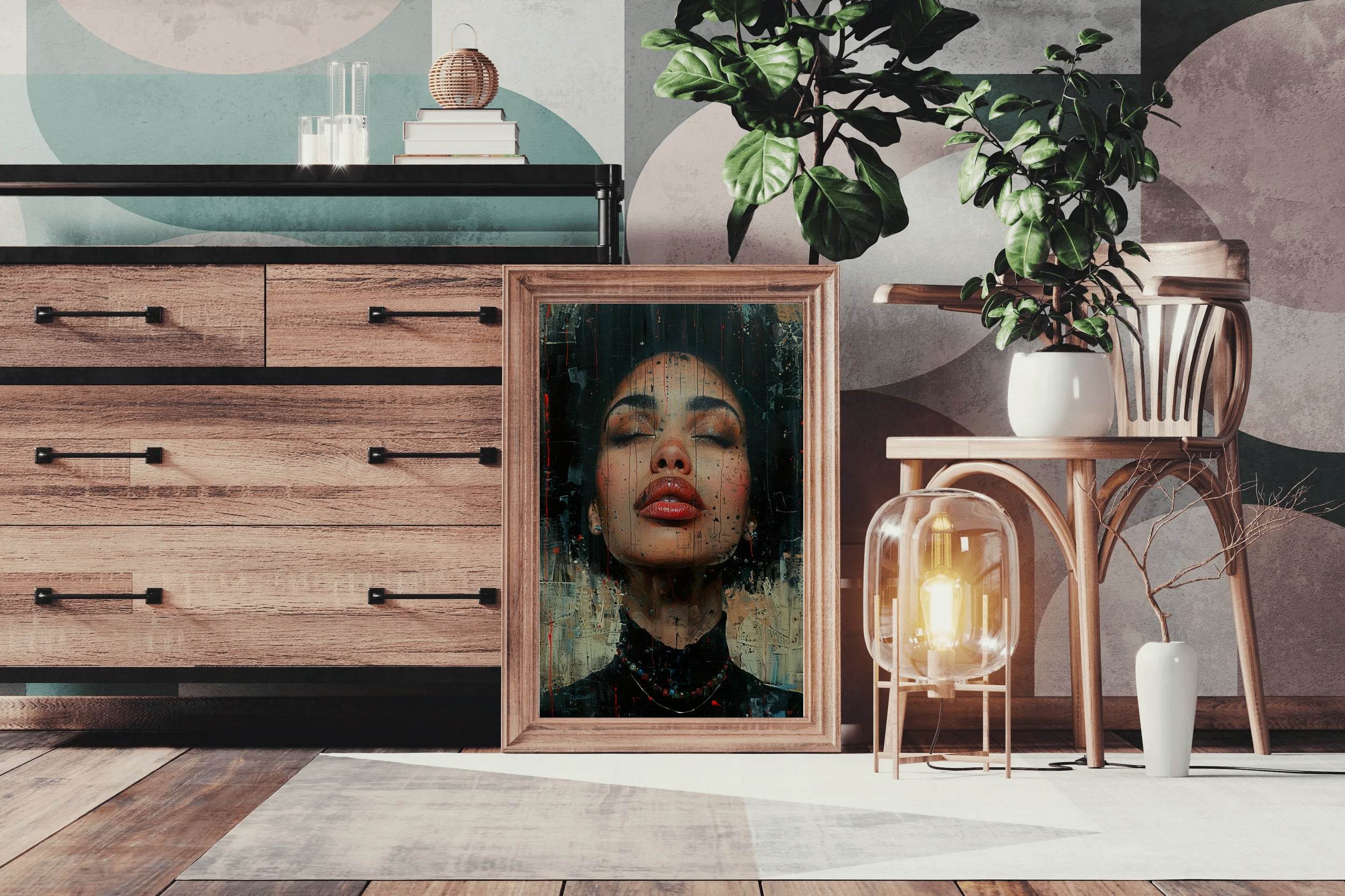 Woman With Closed Eyes Digital Art - beink online art store