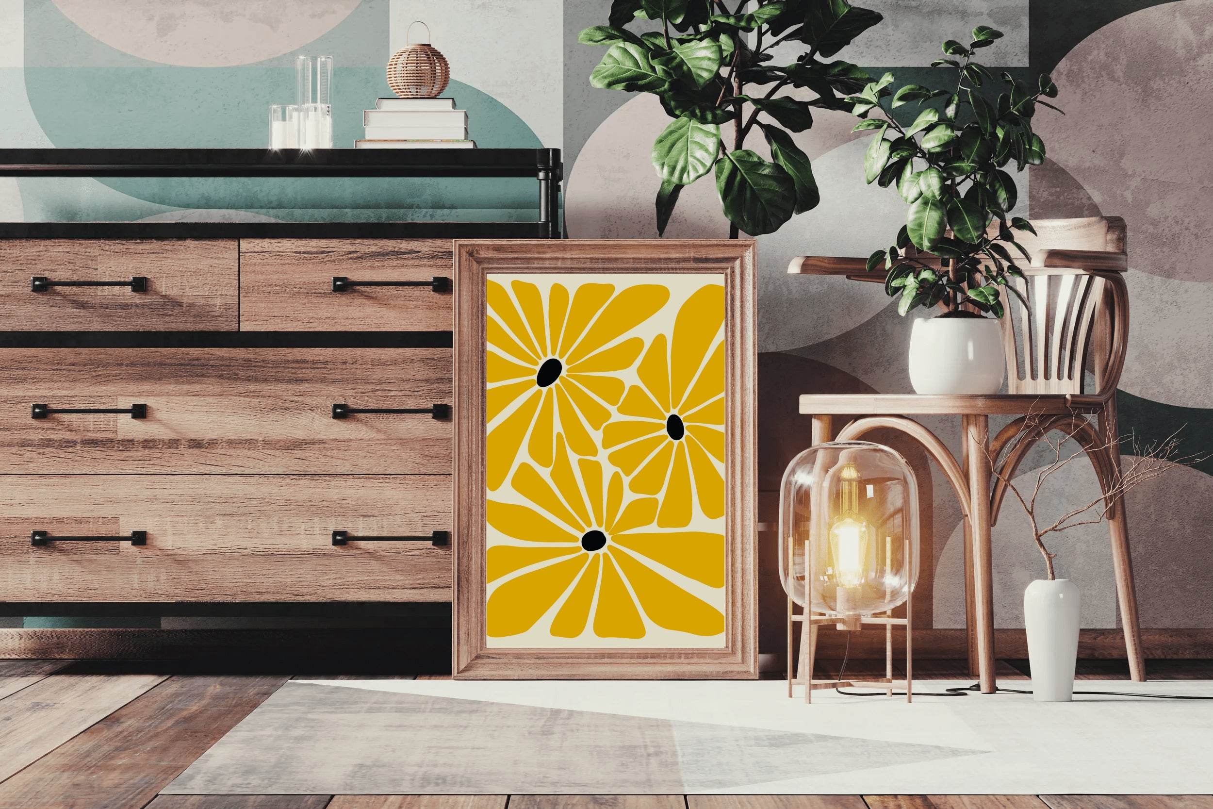 Yellow Mustard Flower Daisies ArtWork - beink online art store
