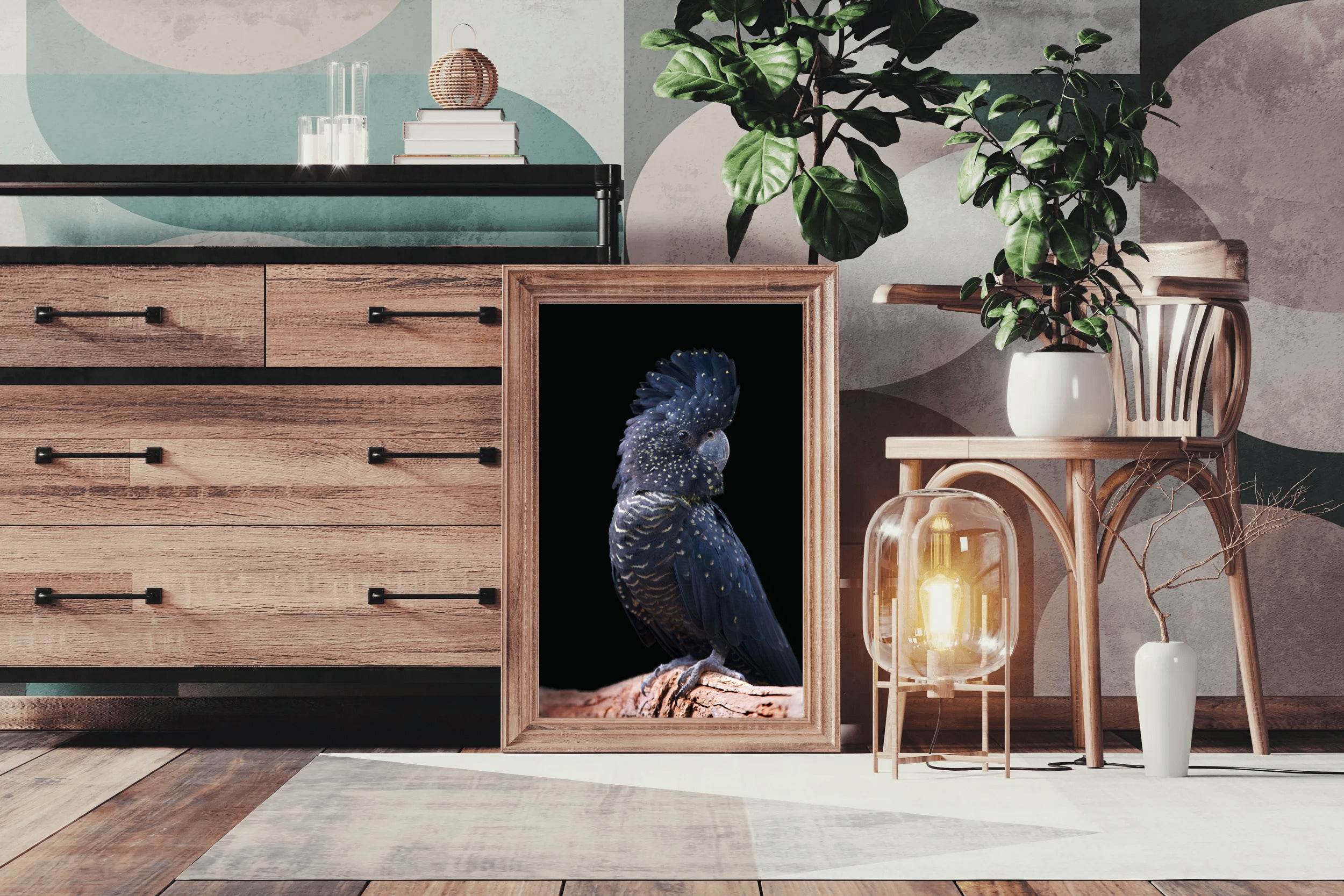 Red-Tailed Black Cockatoo Bird Wall Art - beink online art store