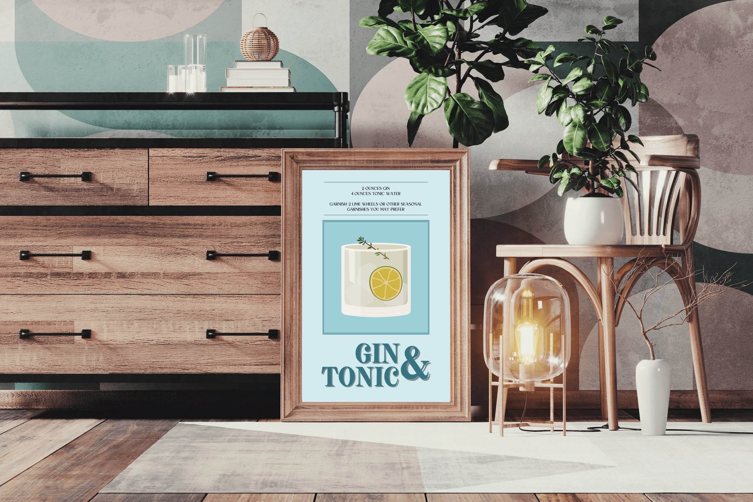 Lemon Gin And Tonic Cocktail Wall Art - beink online art store