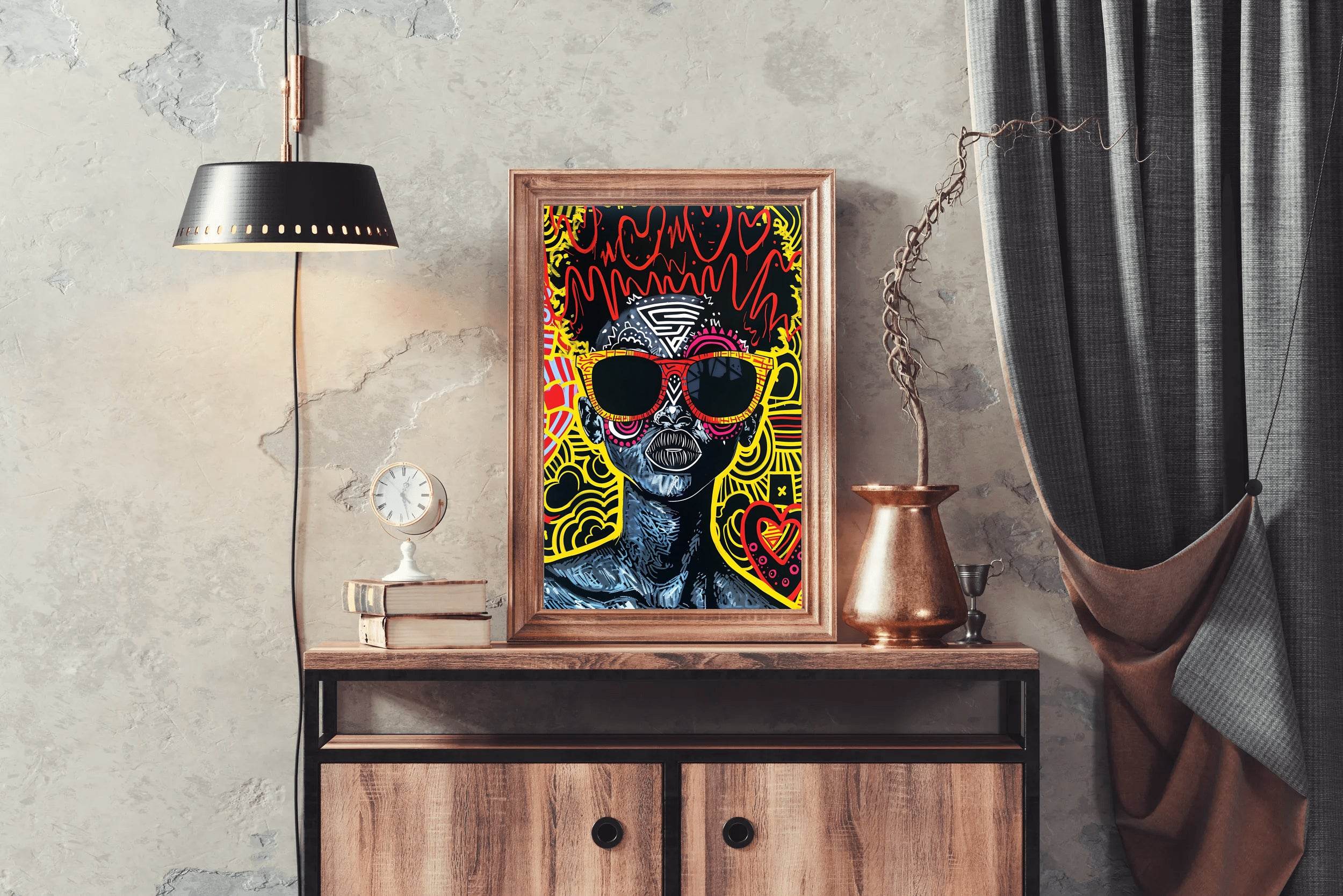 Funky Afro Wall Art - beink online art store