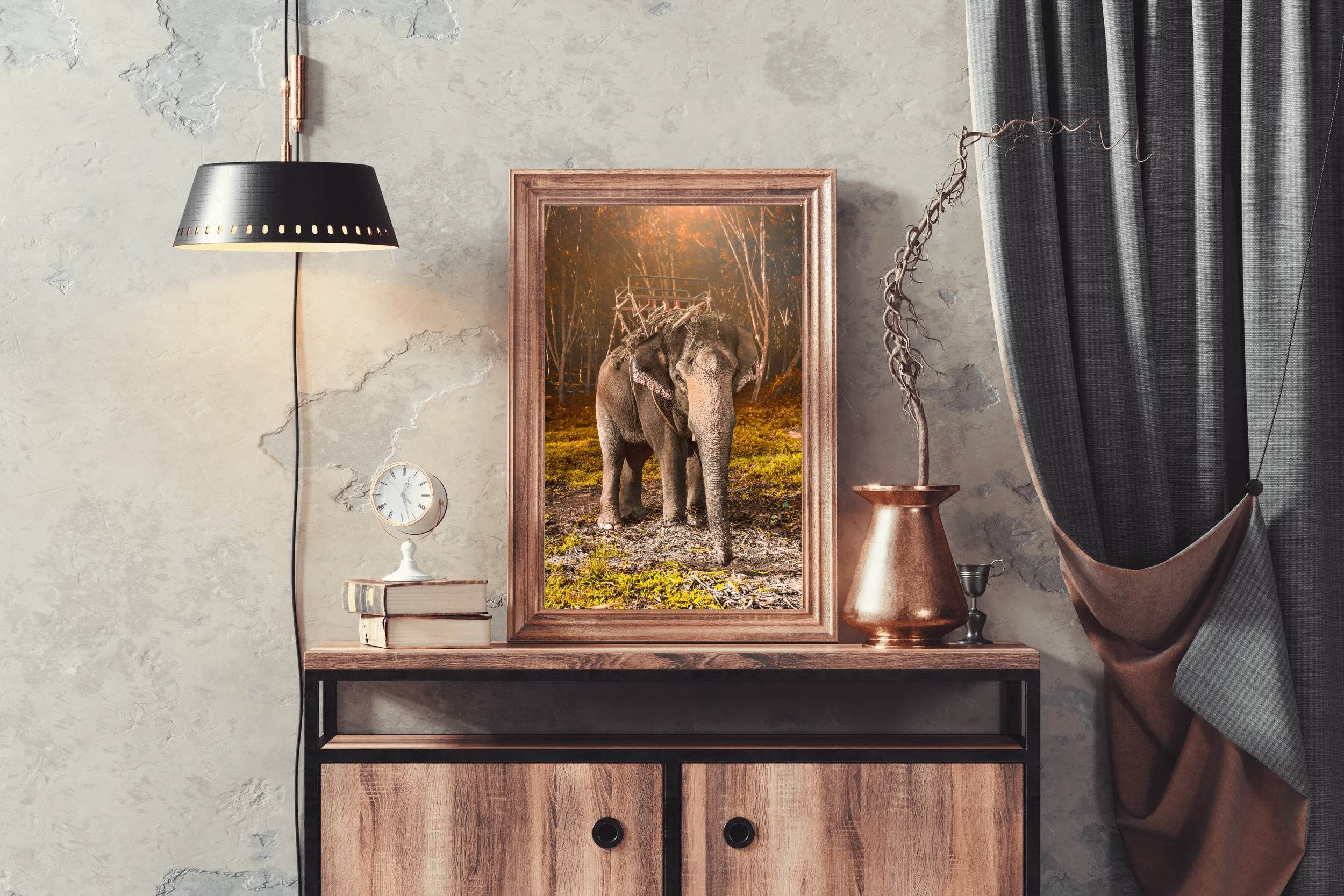 Indian Elephant Animal Wall Art - beink online art store
