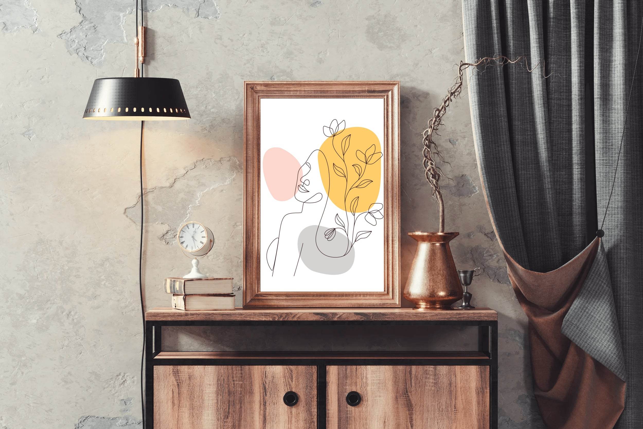 Minimal Feminine Flowers Wall Art - beink online art store
