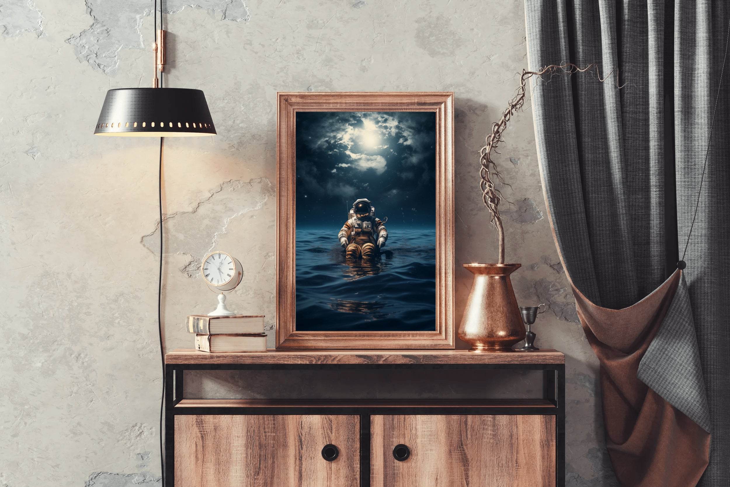 Astronaut diving in ocean Wall Art - beink online art store