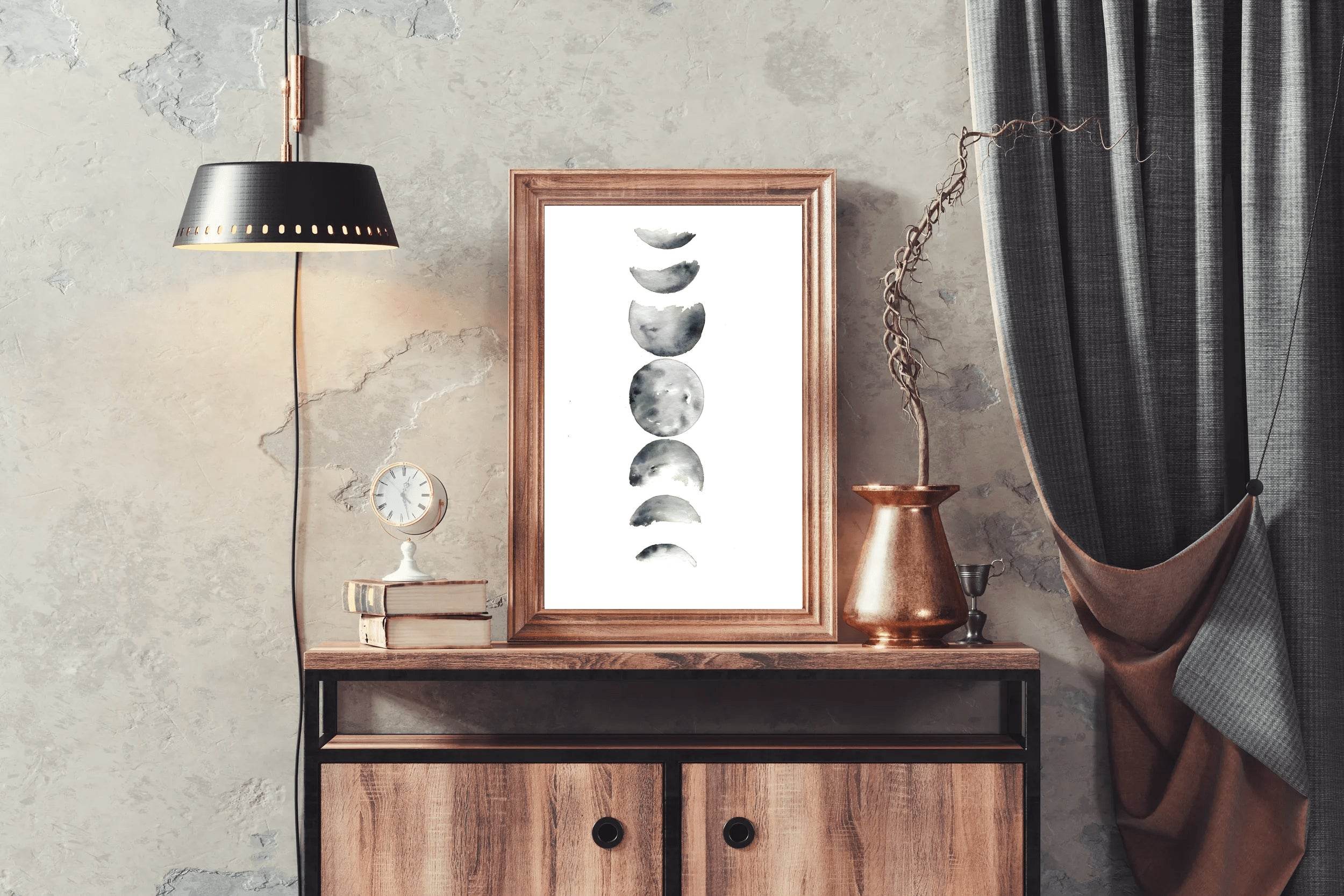 Moon Phases Modern Wall Art - beink online art store