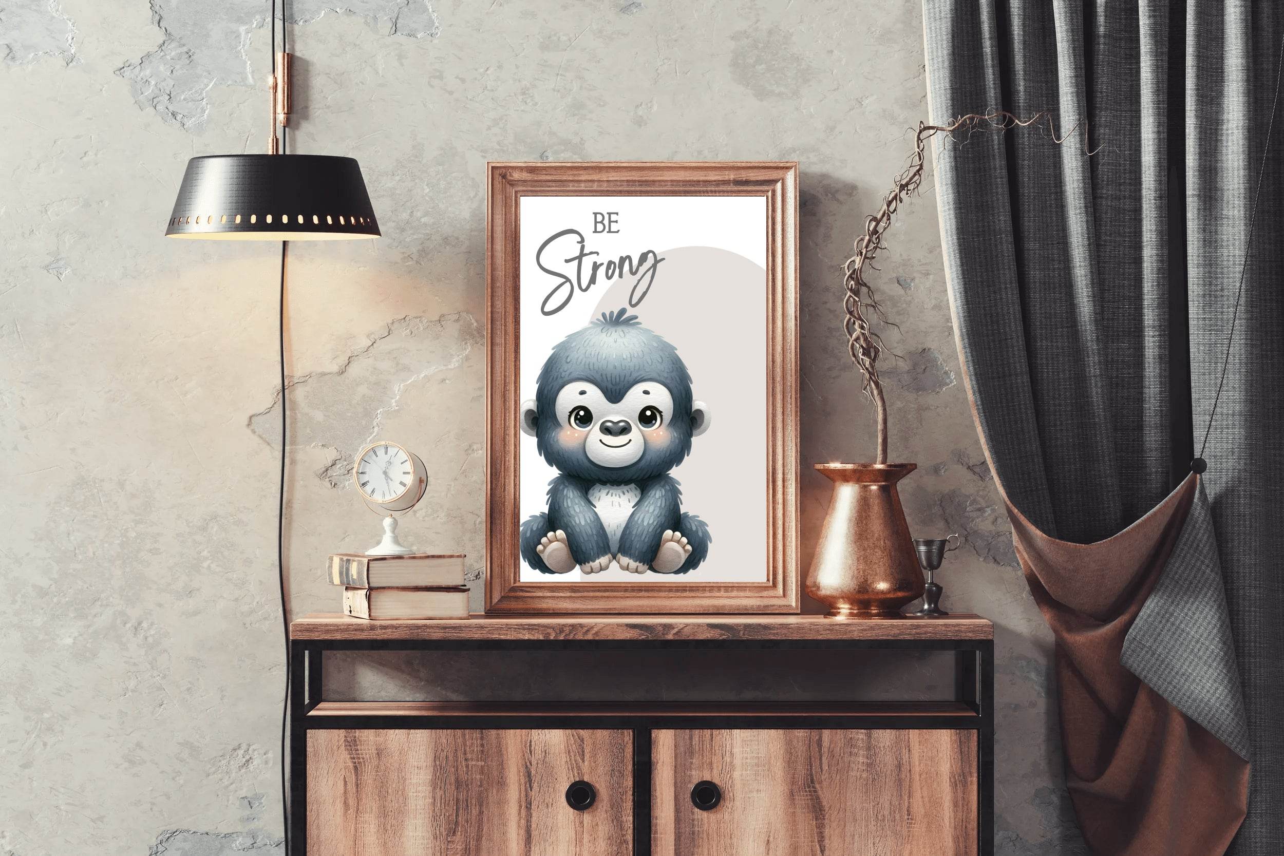 Watercolor Illustration of a Cute Baby Monkey - beink online art store