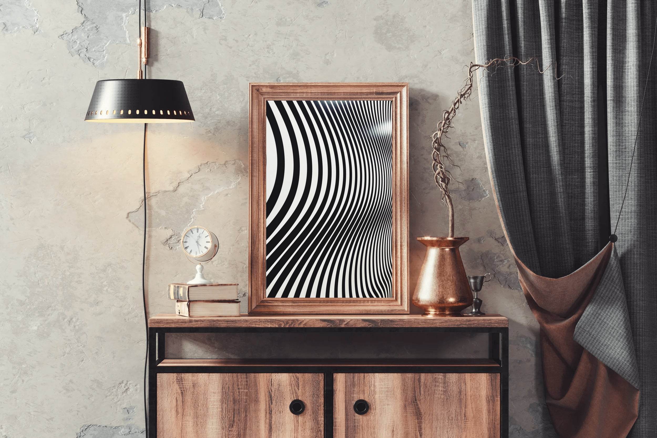 Zebra Wallpaper Black & White Wall Art - beink online art store