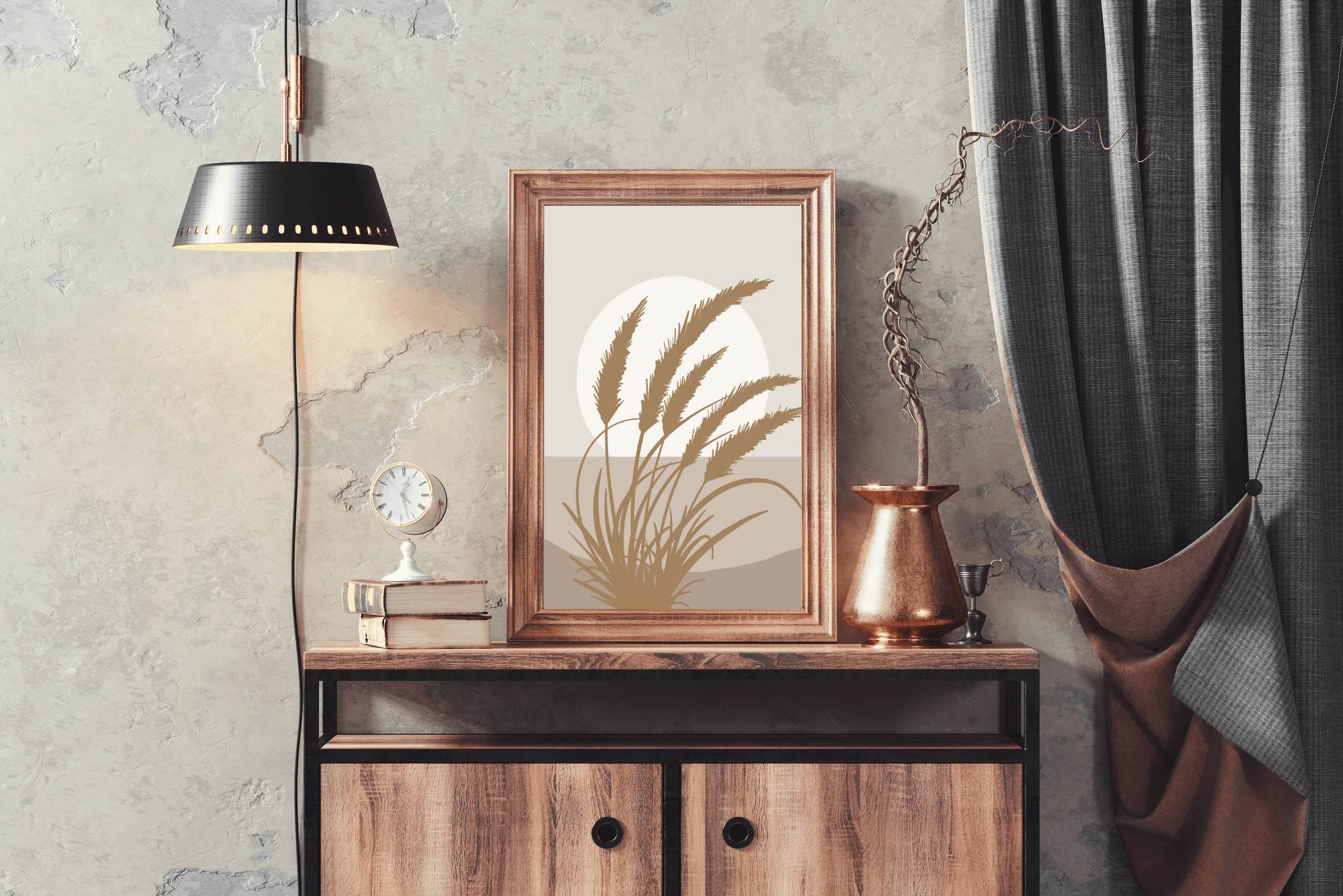 Pampas Grass At Sunset Wall Art - beink online art store