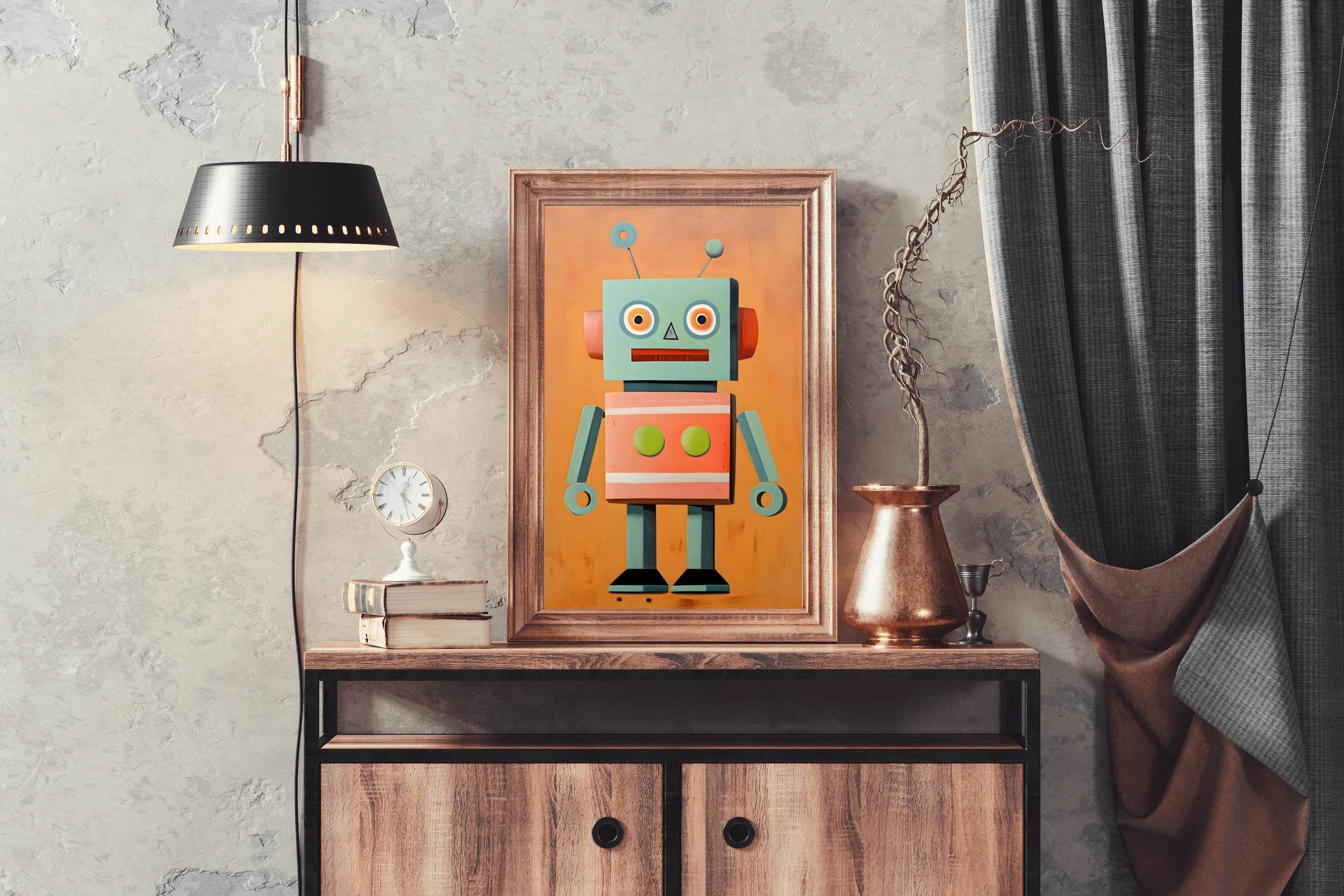 Vintage Toy Robot Kids Wall Art - beink online art store