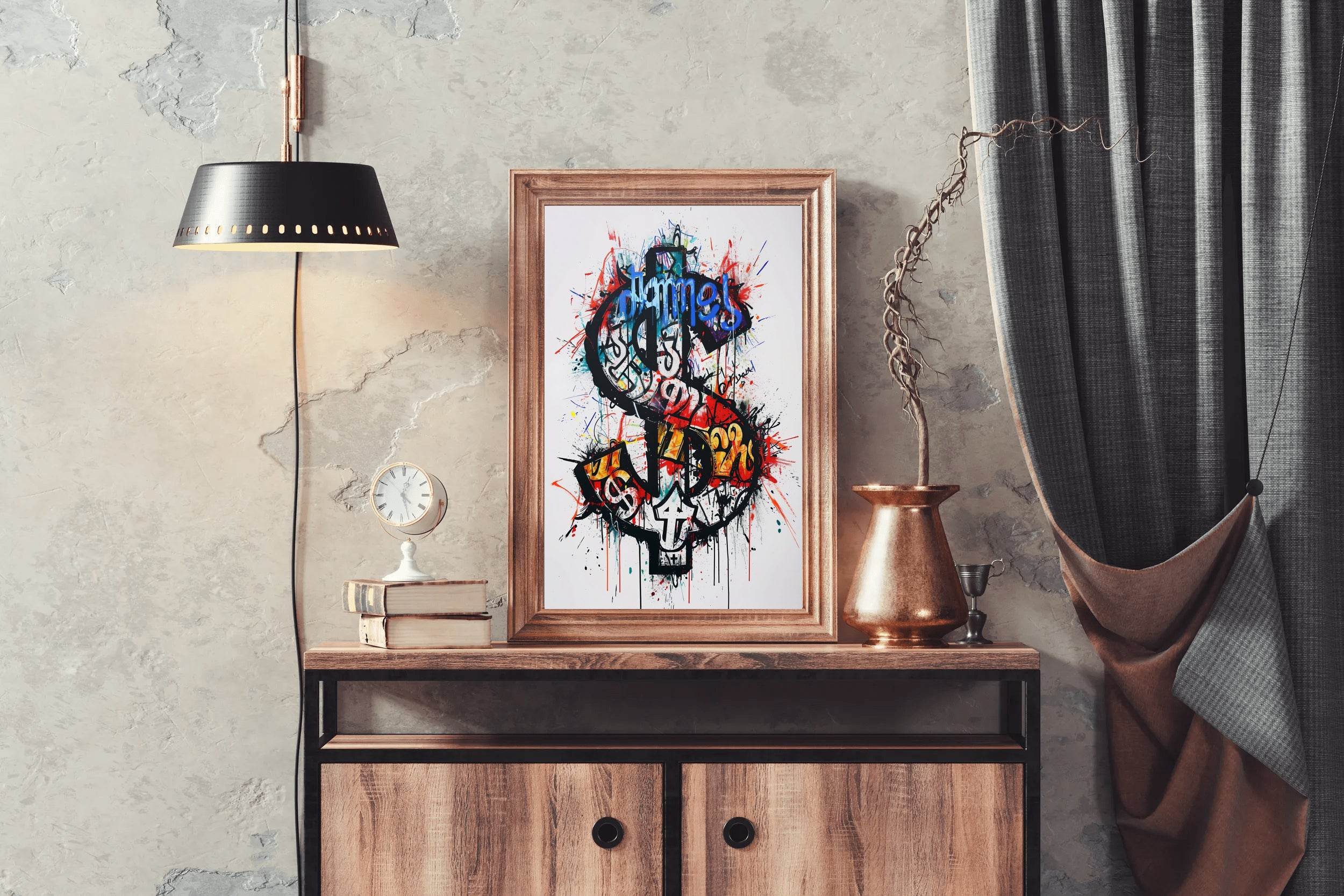 Dollar Sign Graffiti Street Wall Art - beink online art store