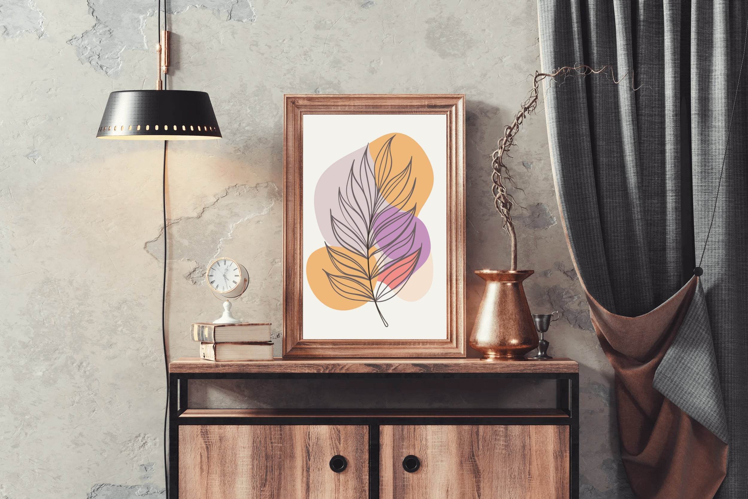 Minimal Design Of Fern Leaves Wall Art - beink online art store