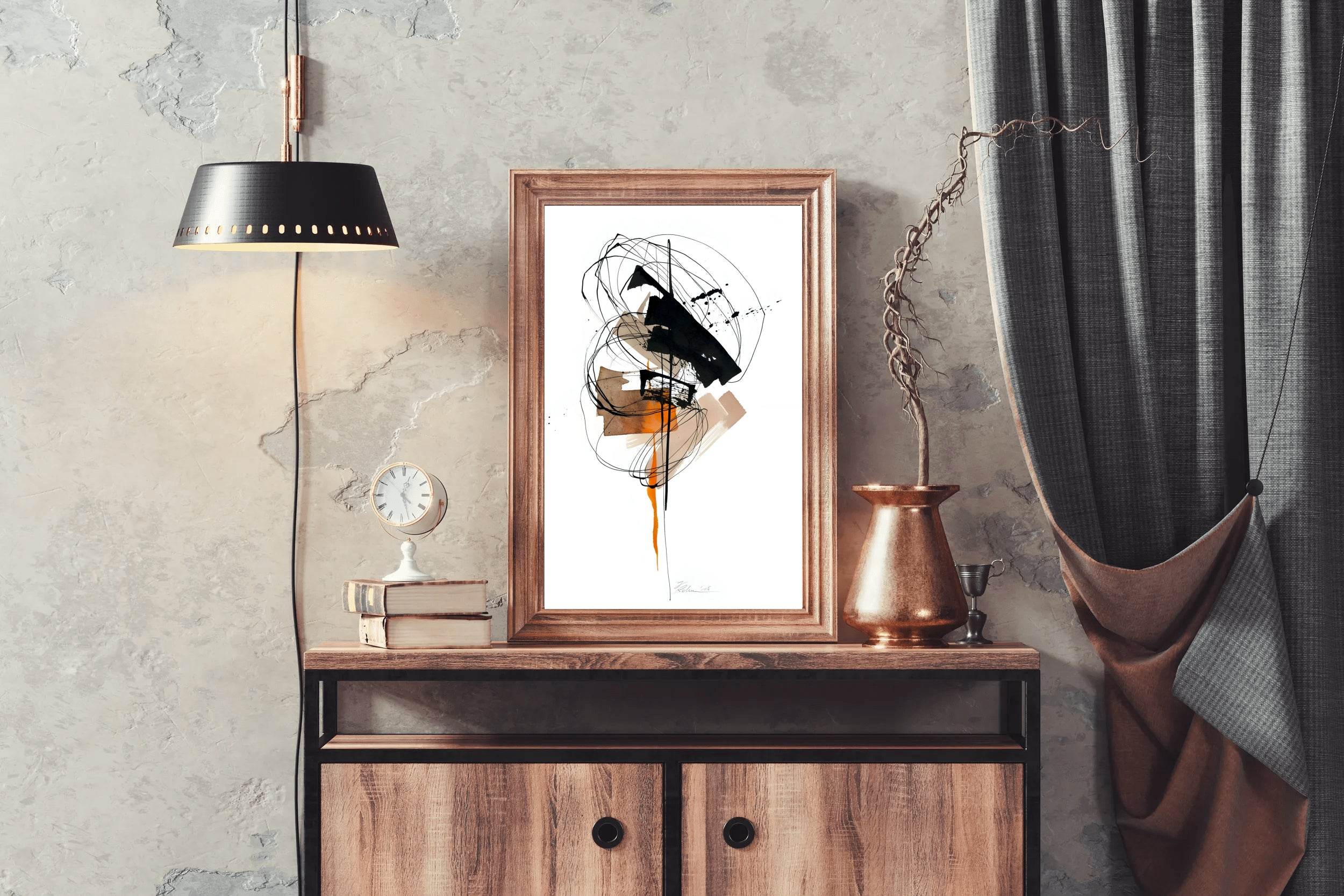 Ink Explosion Face Shape Modern Art - beink online art store