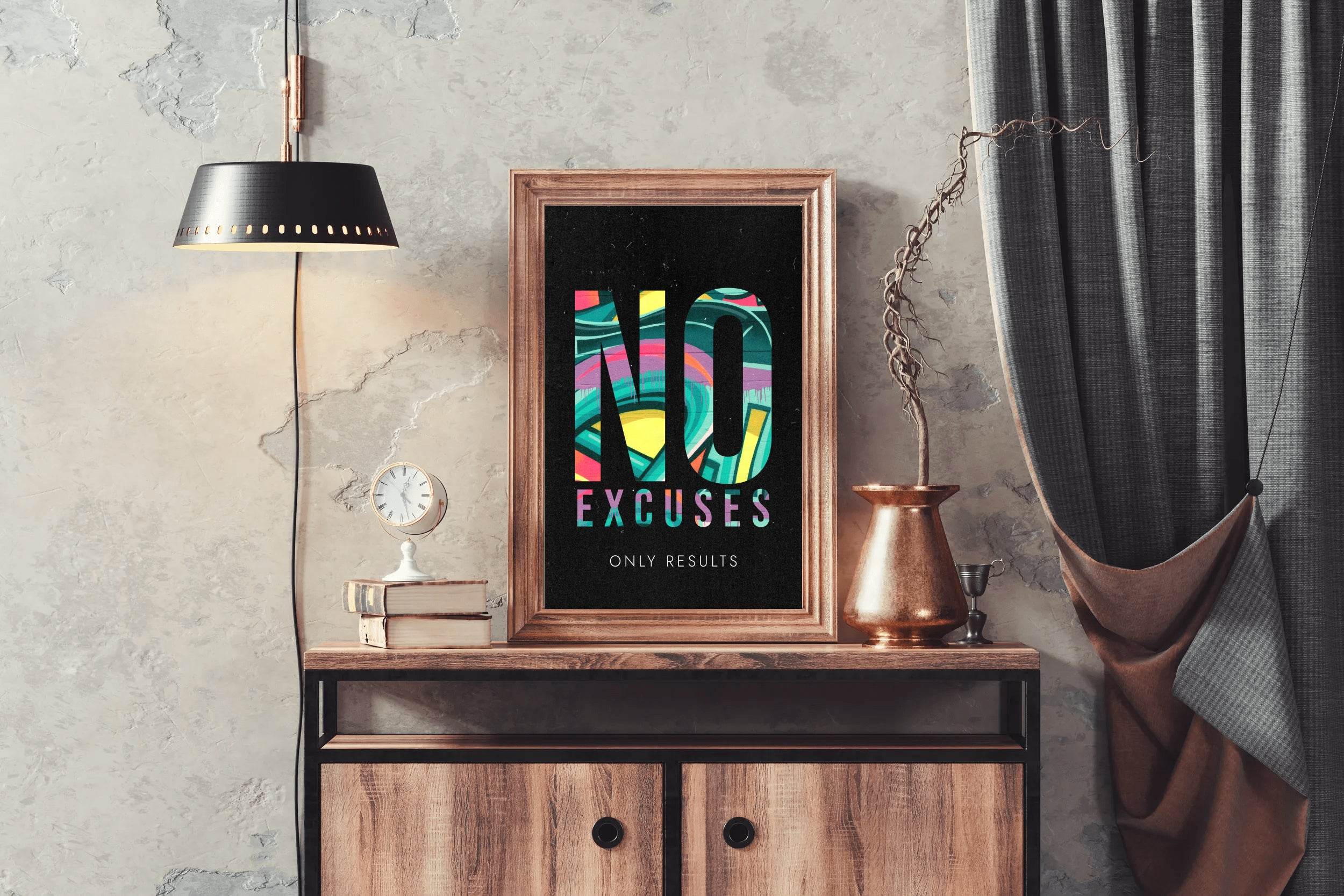 No Excuse Motivational Wall Art - beink online art store