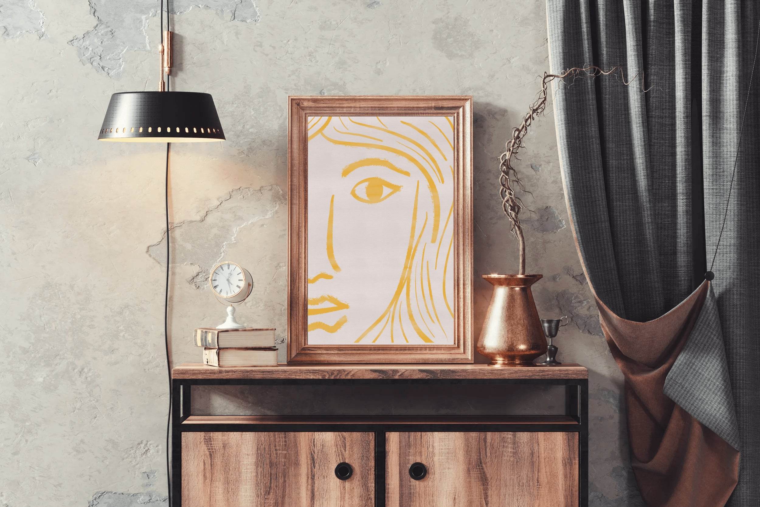 Half Face of A Woman Wall Art - beink online art store