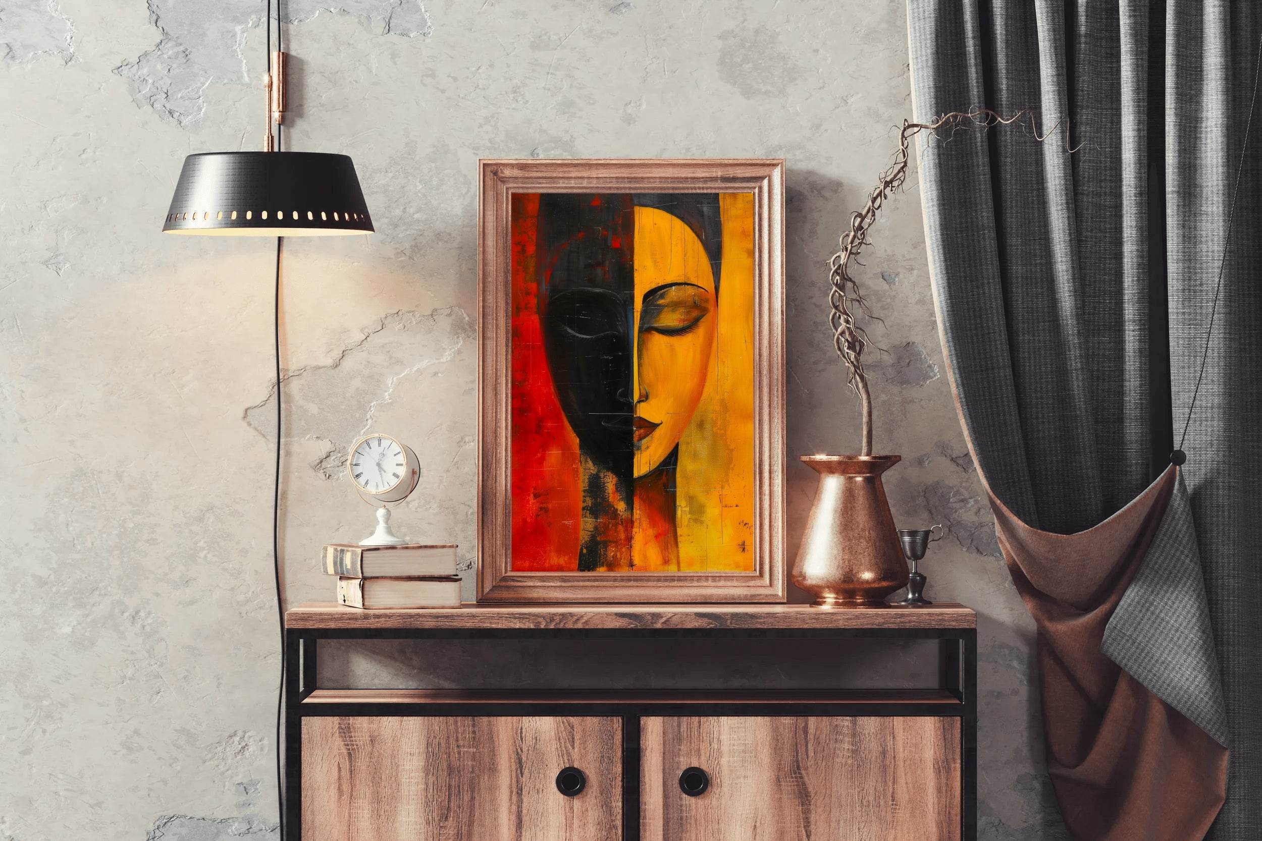 Two Faced Woman Canvas Wall Art - beink online art store
