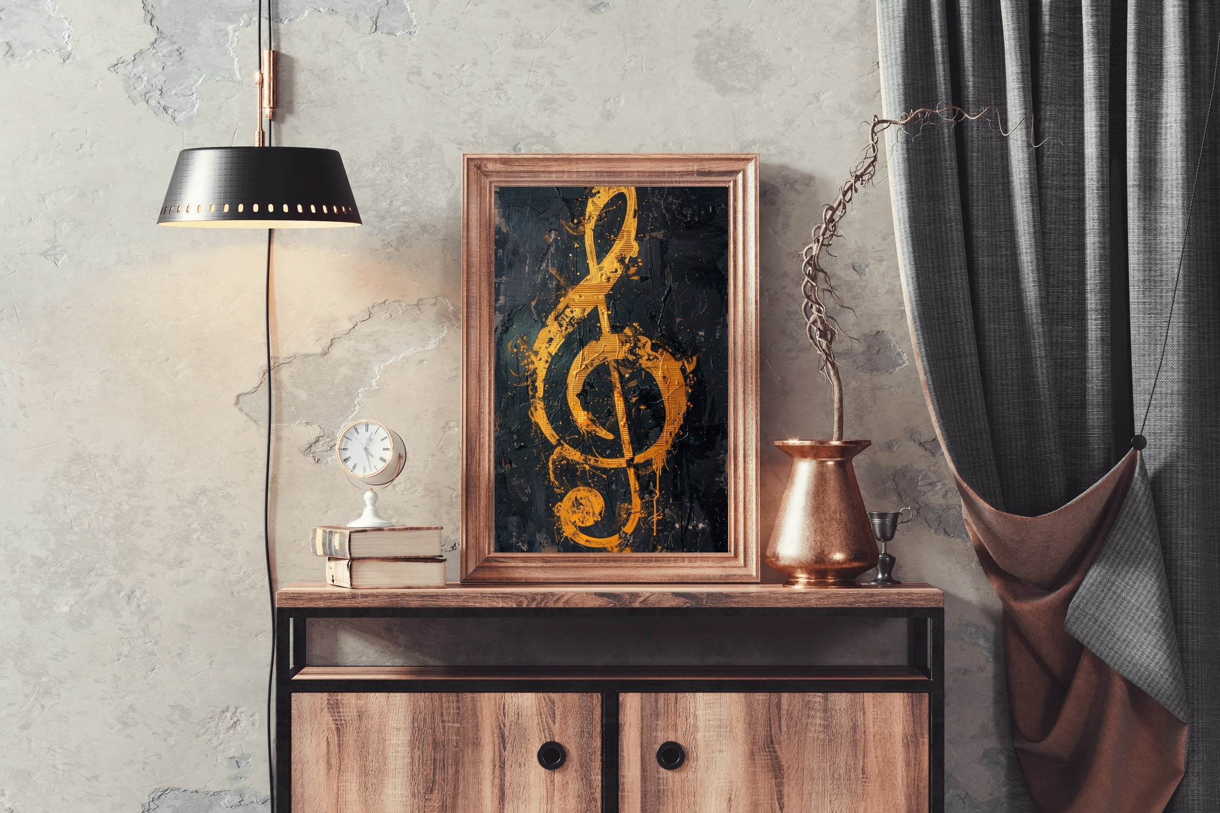 Yellow Musical Notes Wall Art - beink online art store