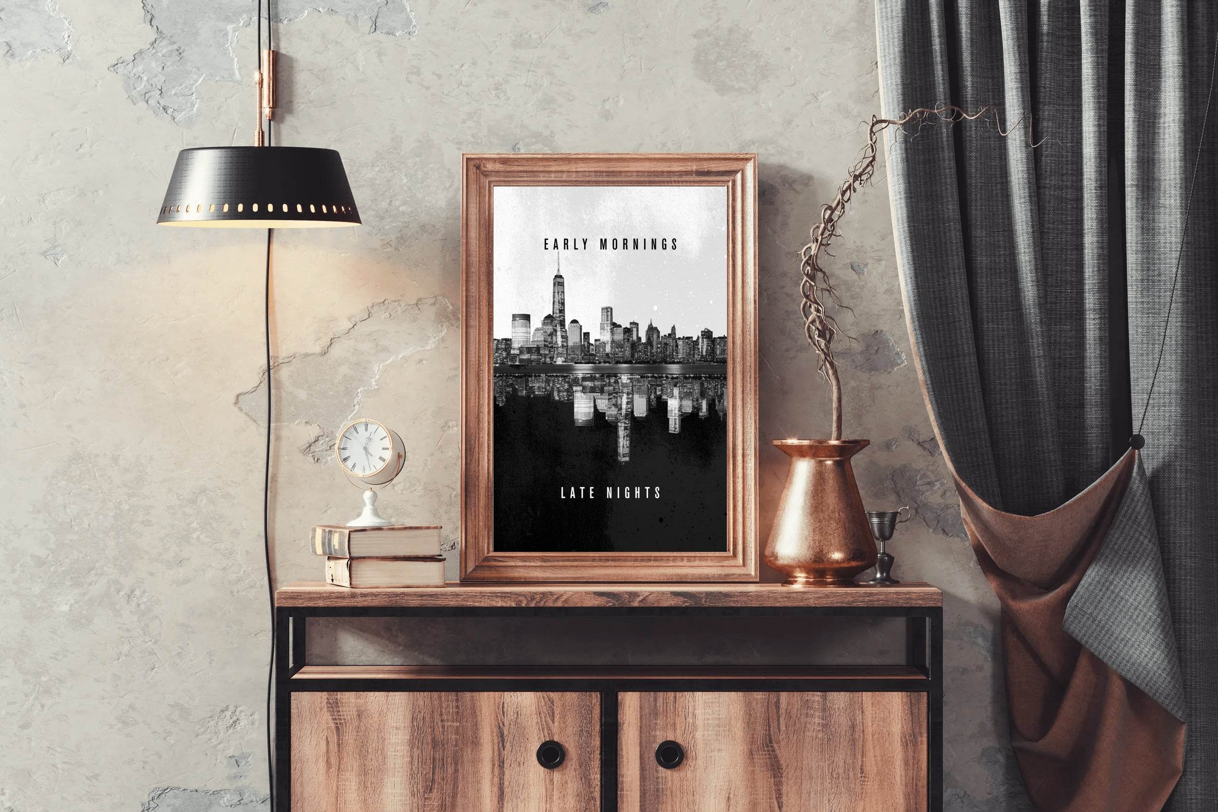 Early Morning Late Nights Inspirational Wall Art - beink online art store