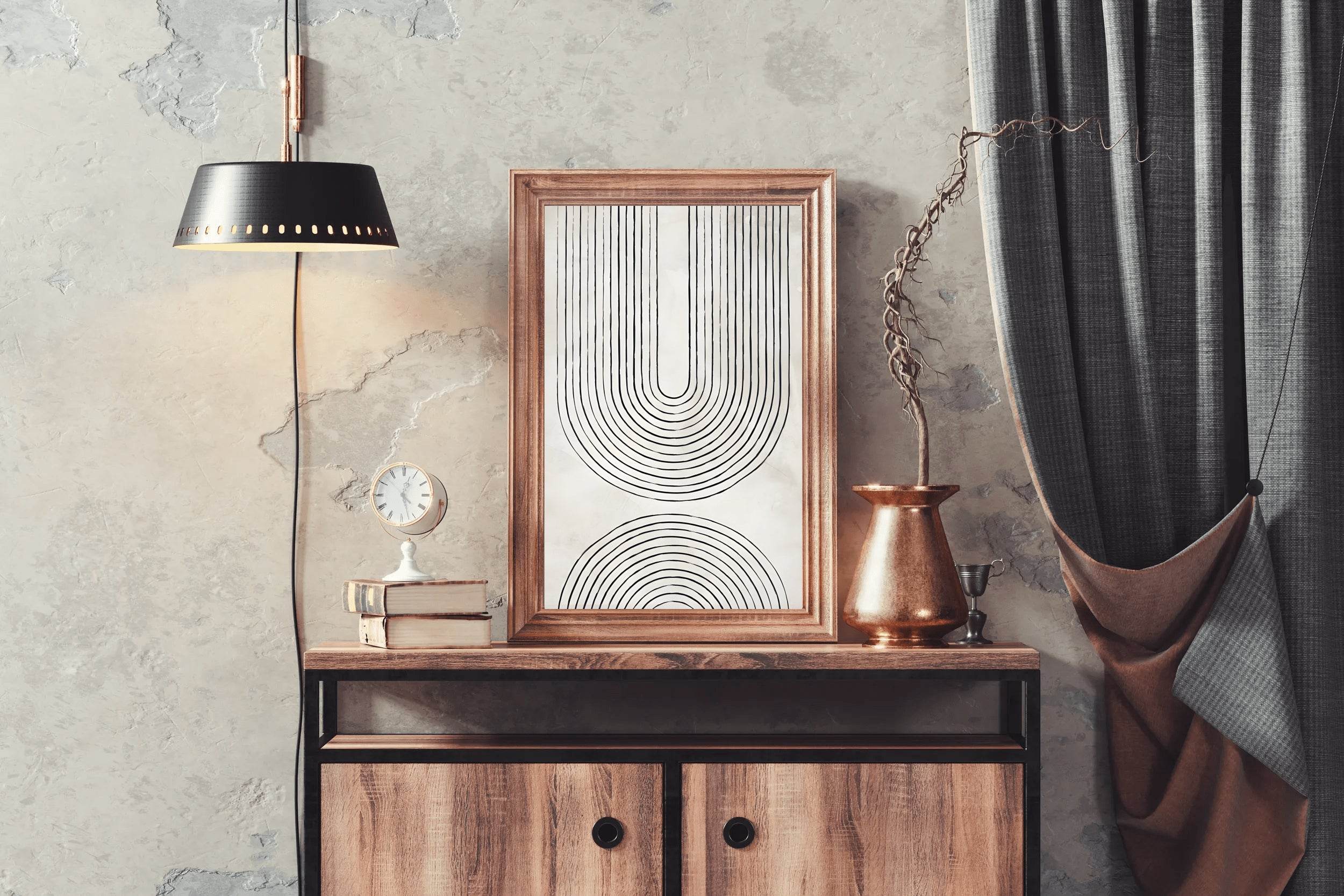 U-Shape Geometrical Line Modern Wall Art - beink online art store