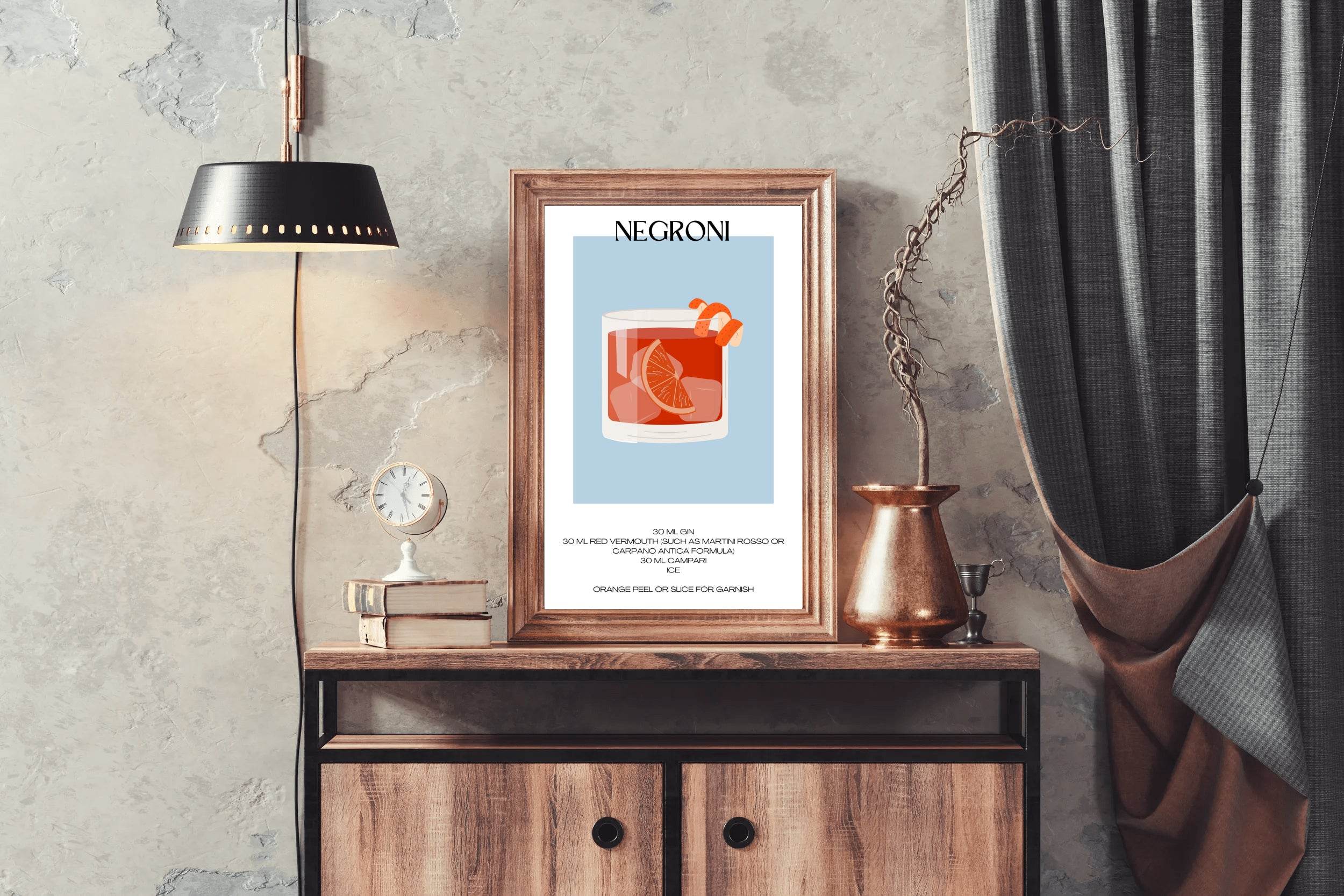Negroni Cocktail Wall Art - beink online art store