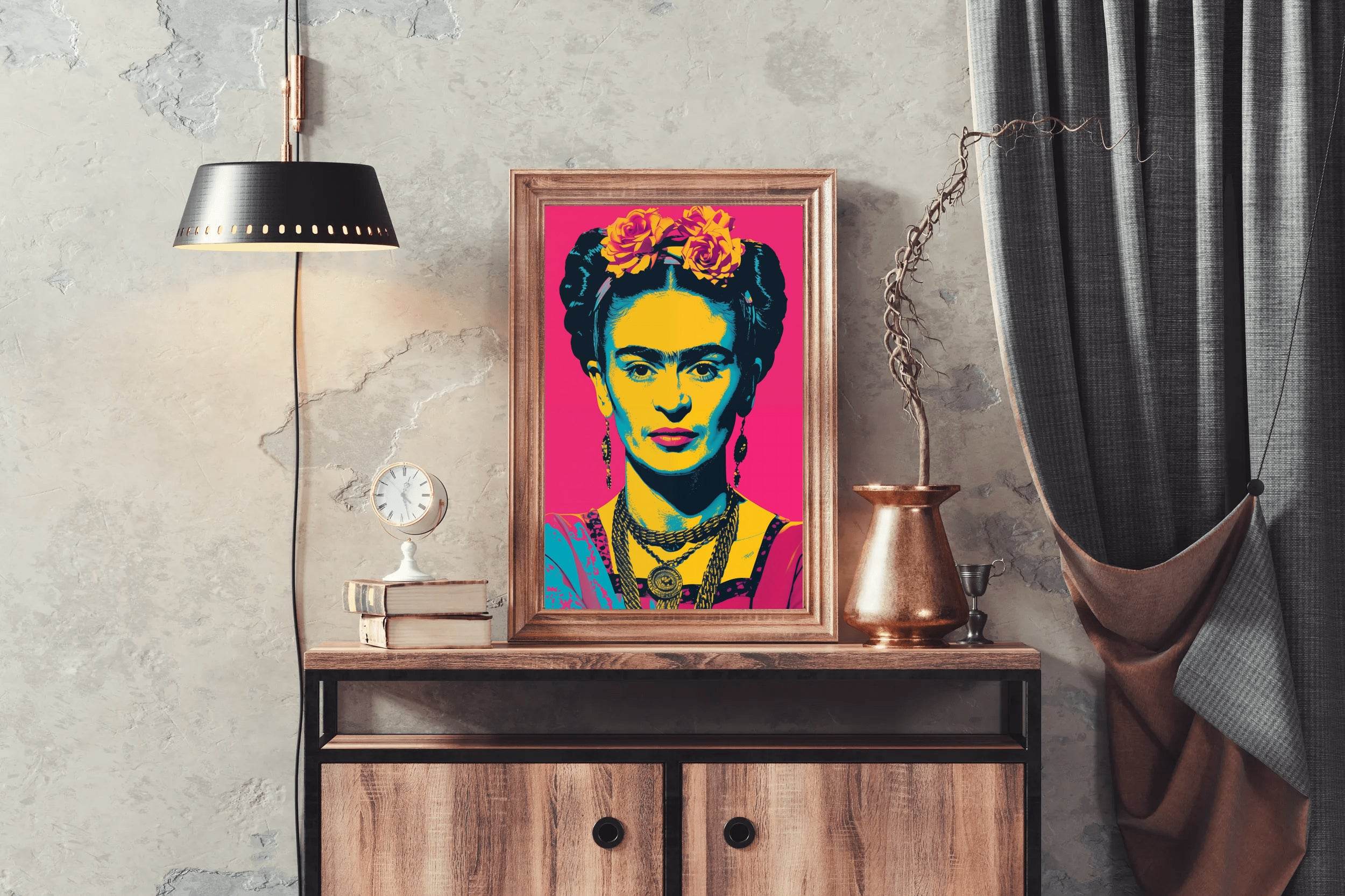 Frida Kahlo Pink Pop Art Wall Art - beink online art store