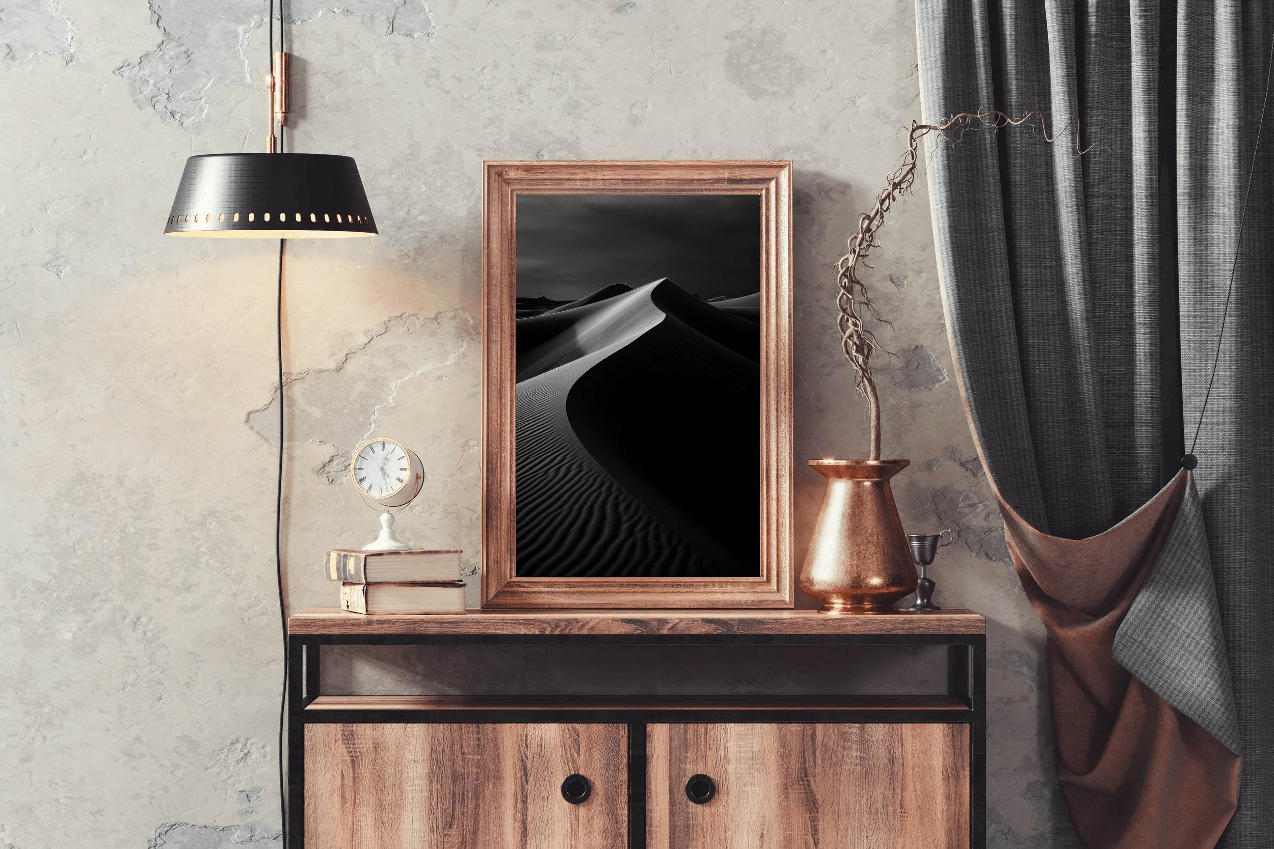 Desert Night Black & White Wall Art - beink online art store