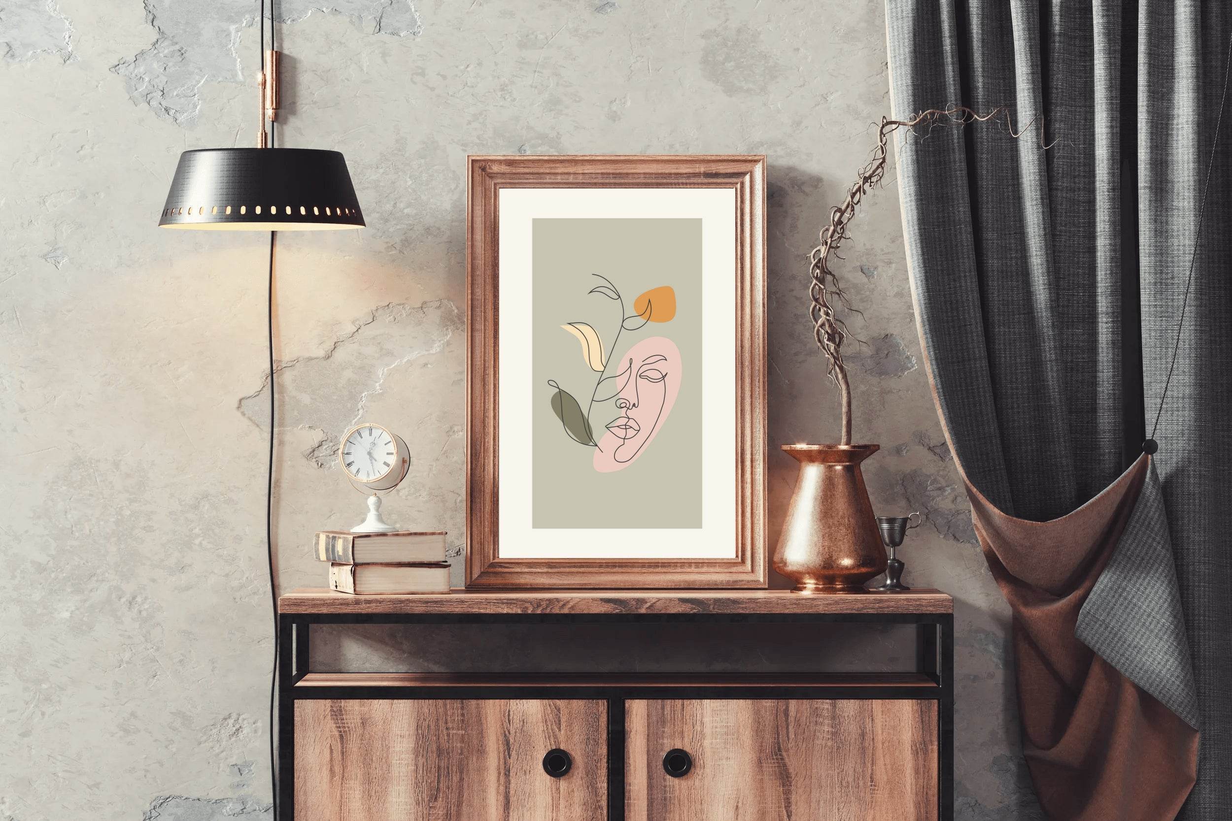 Flower Design With Face Wall Art - beink online art store