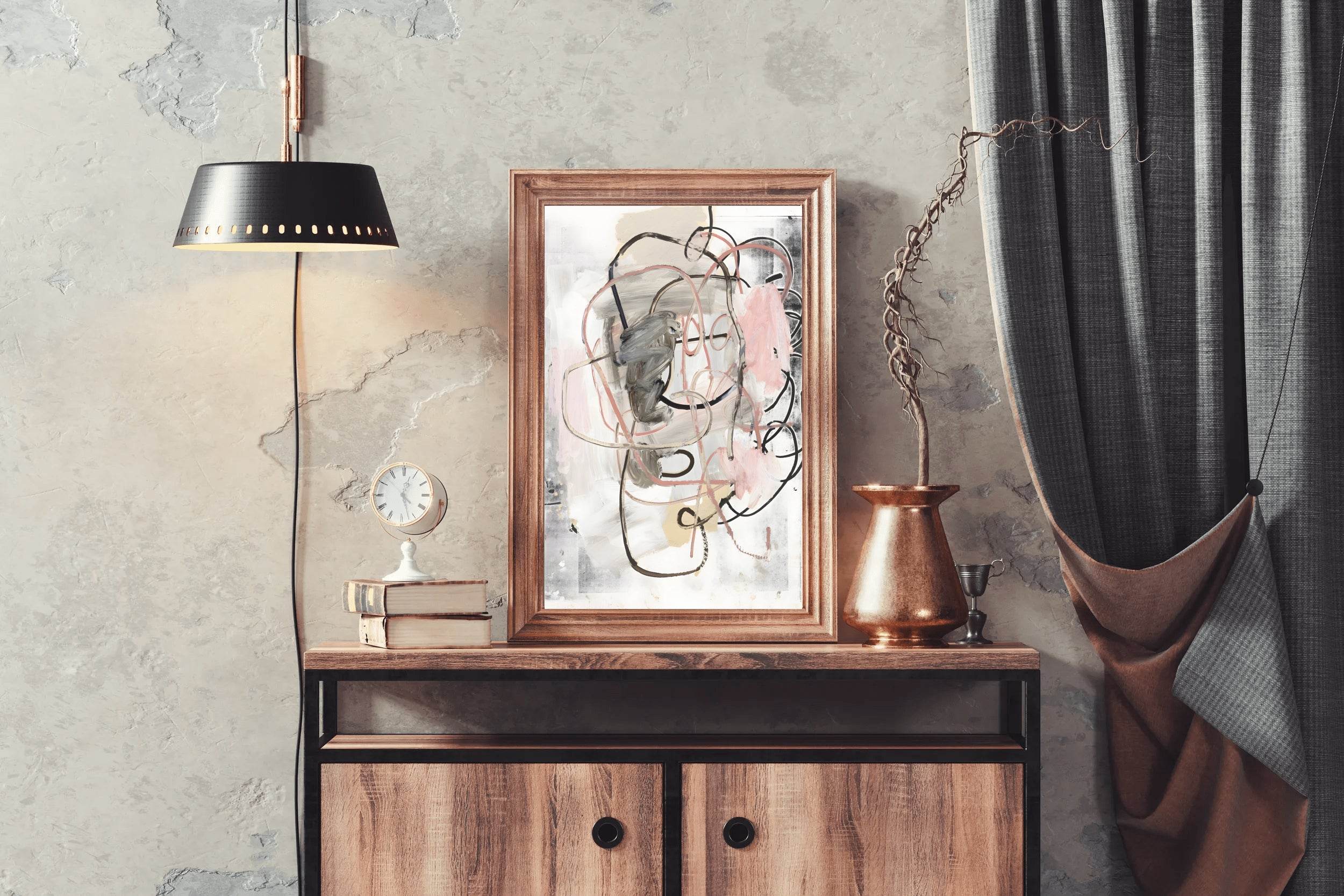 Intertwined Lines Textured Composition Wall Art - beink online art store