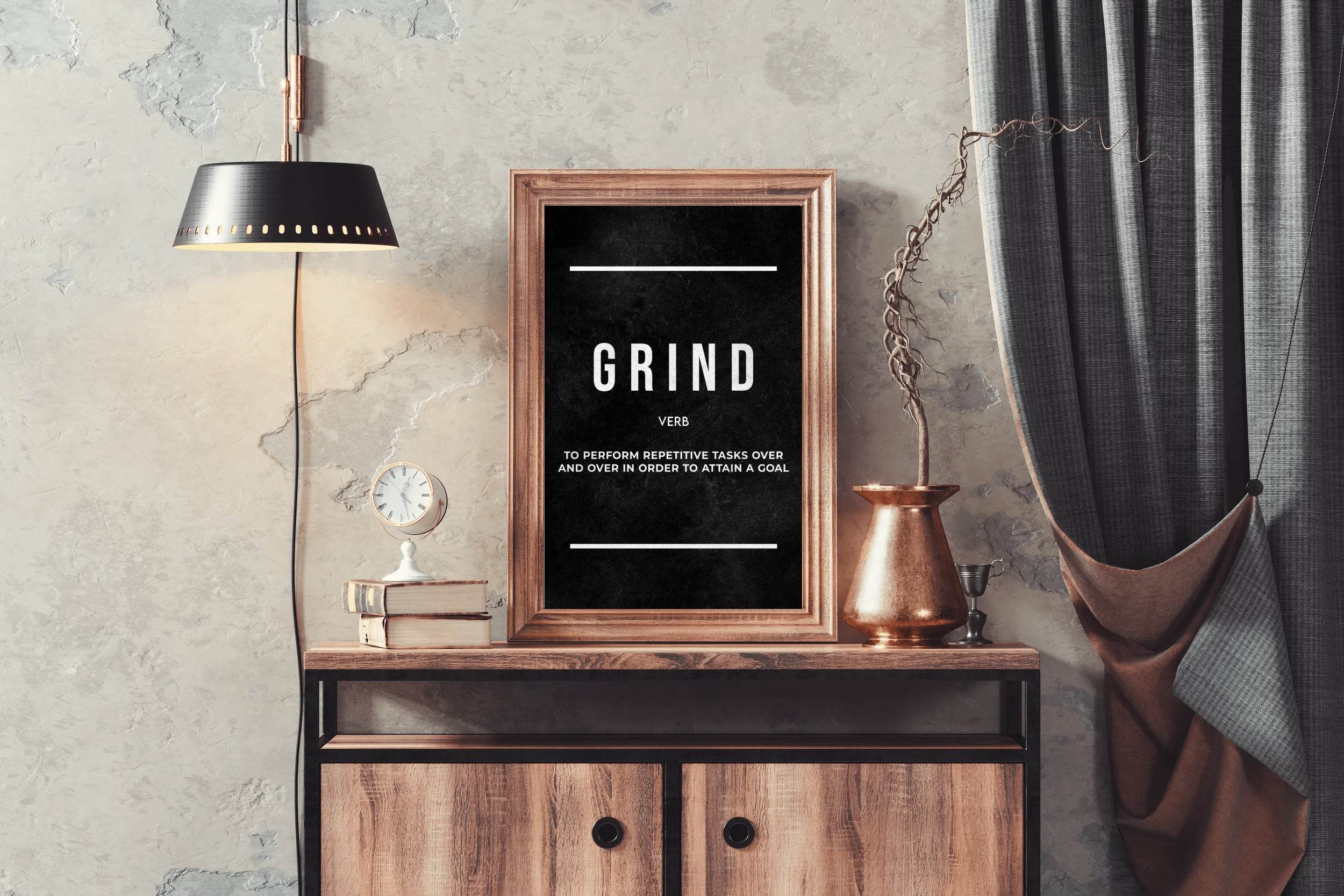 Grind Verb Motivational Wall Art - beink online art store