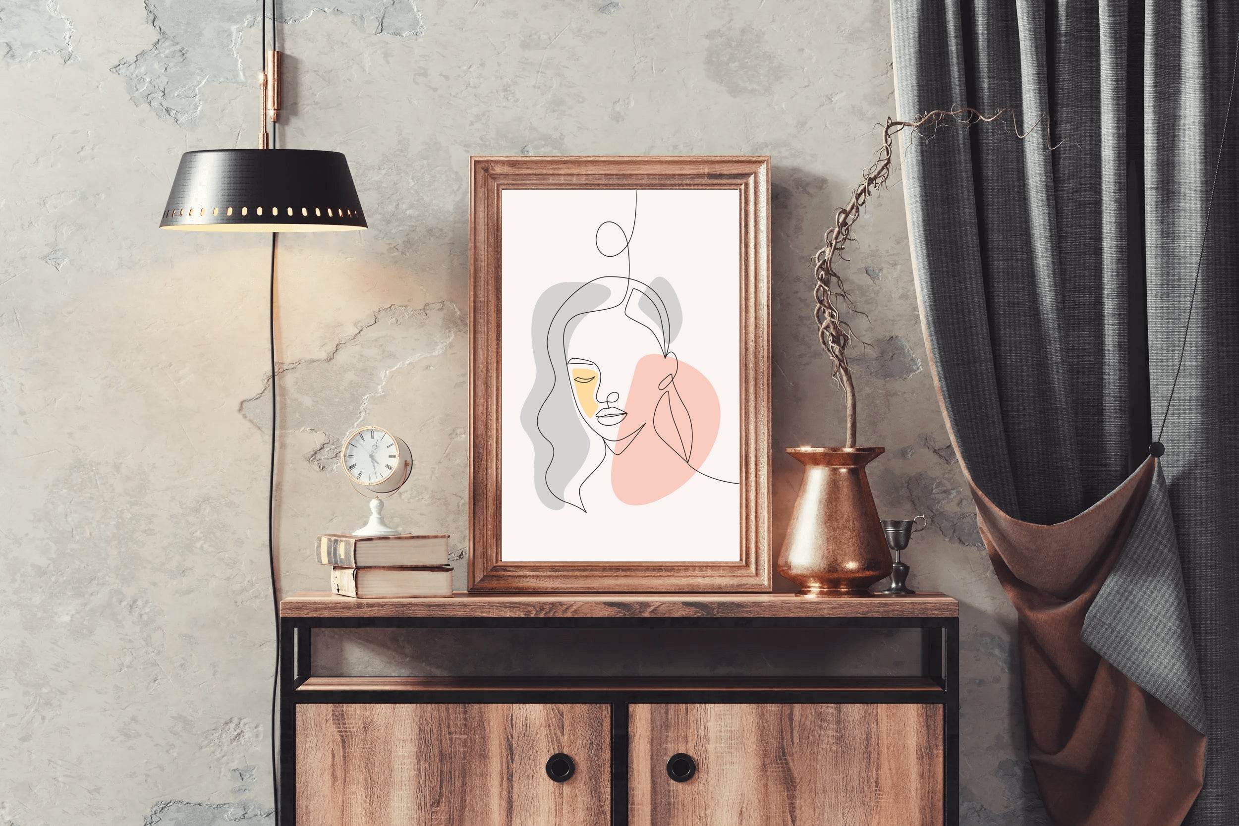 Beautiful Face Design With Minimal Style - beink online art store