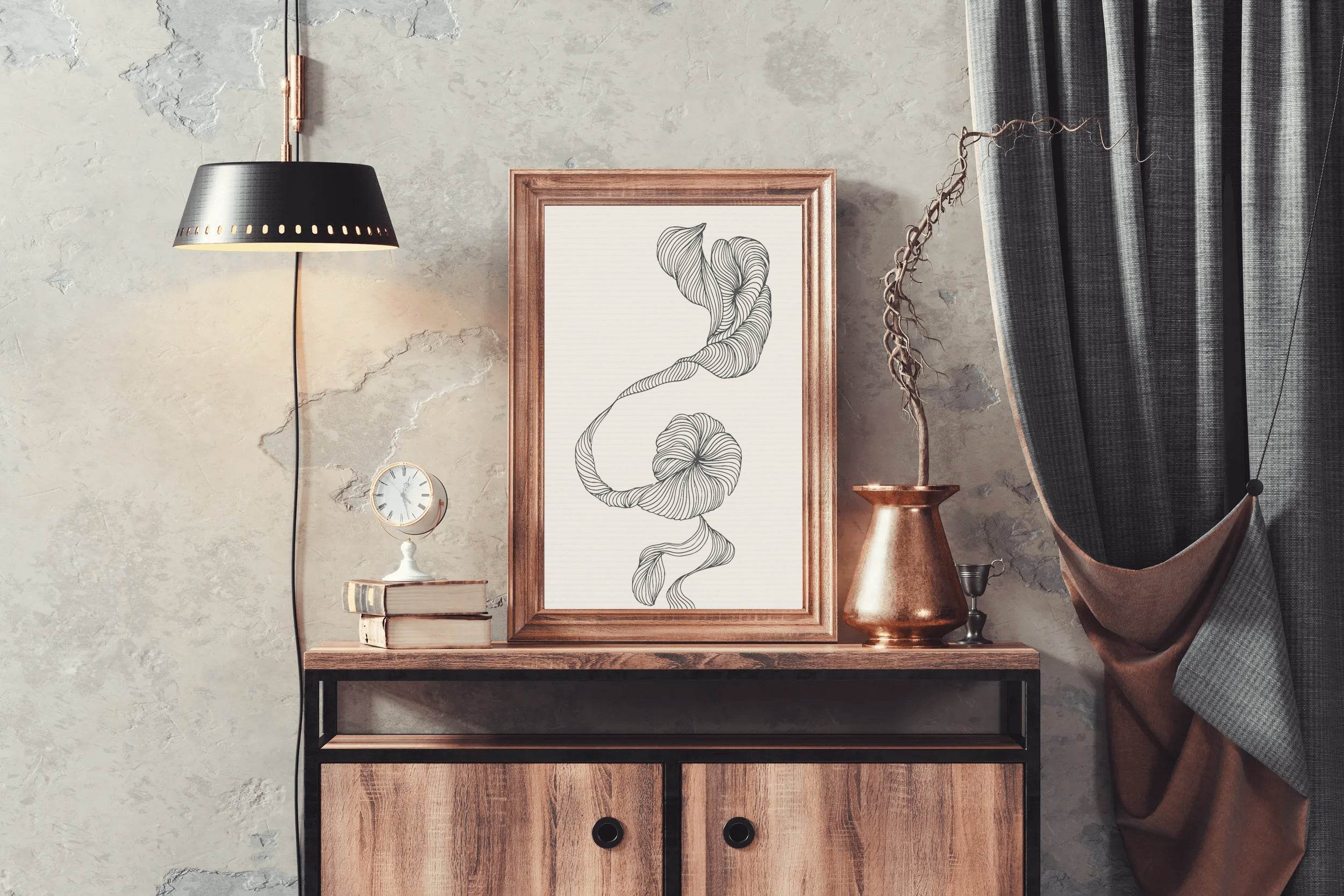 Minimal Seaweed Design Wall Art - beink online art store