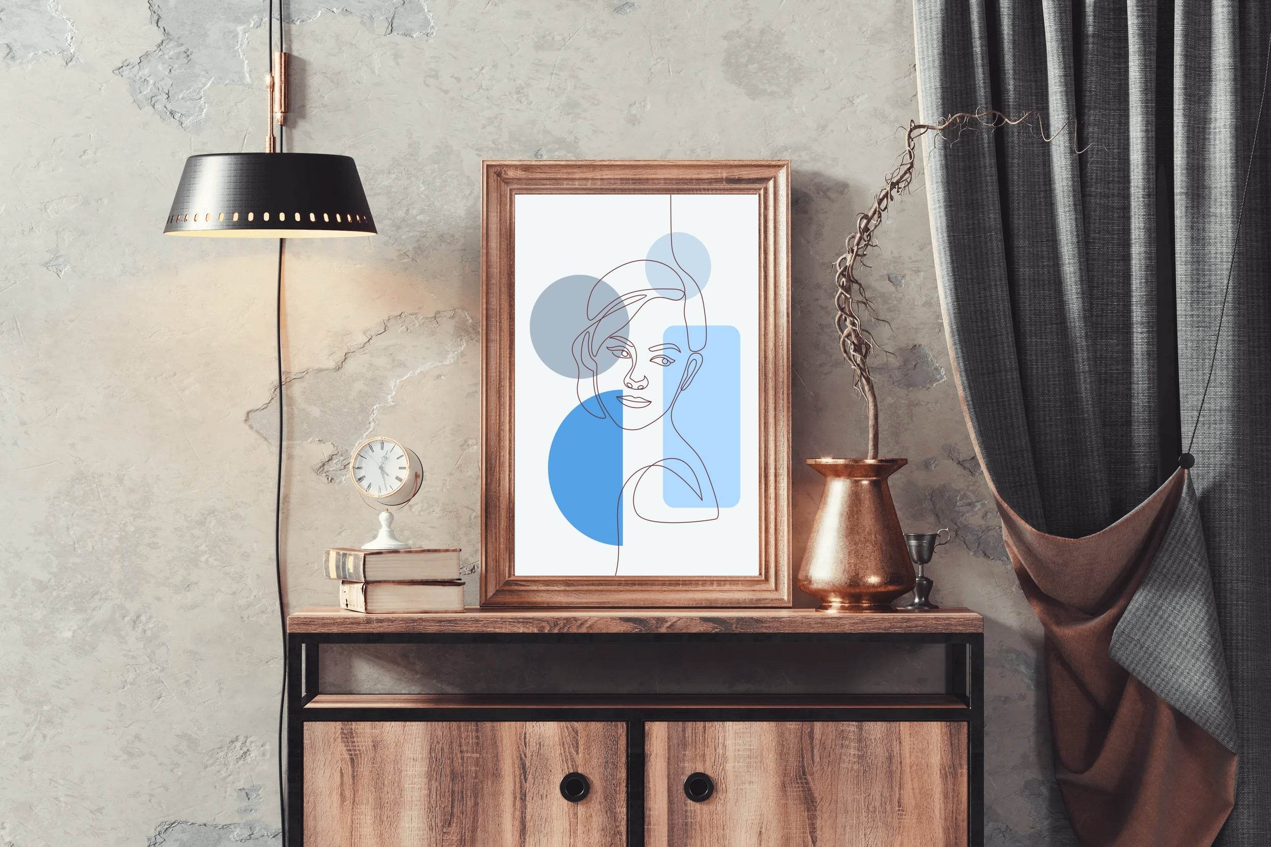 Minimal Face Of a European Girl Wall Art - beink online art store
