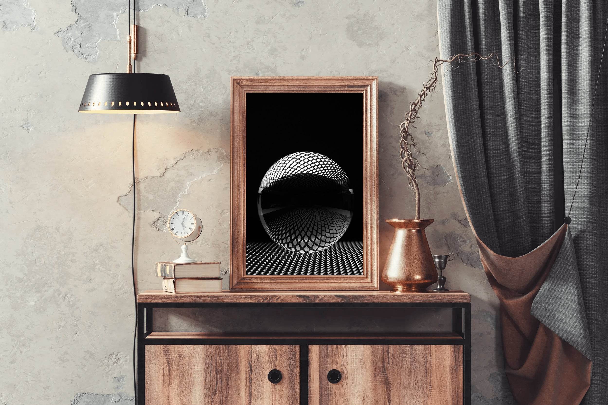 Lense Ball Black & White Wall Art - beink online art store